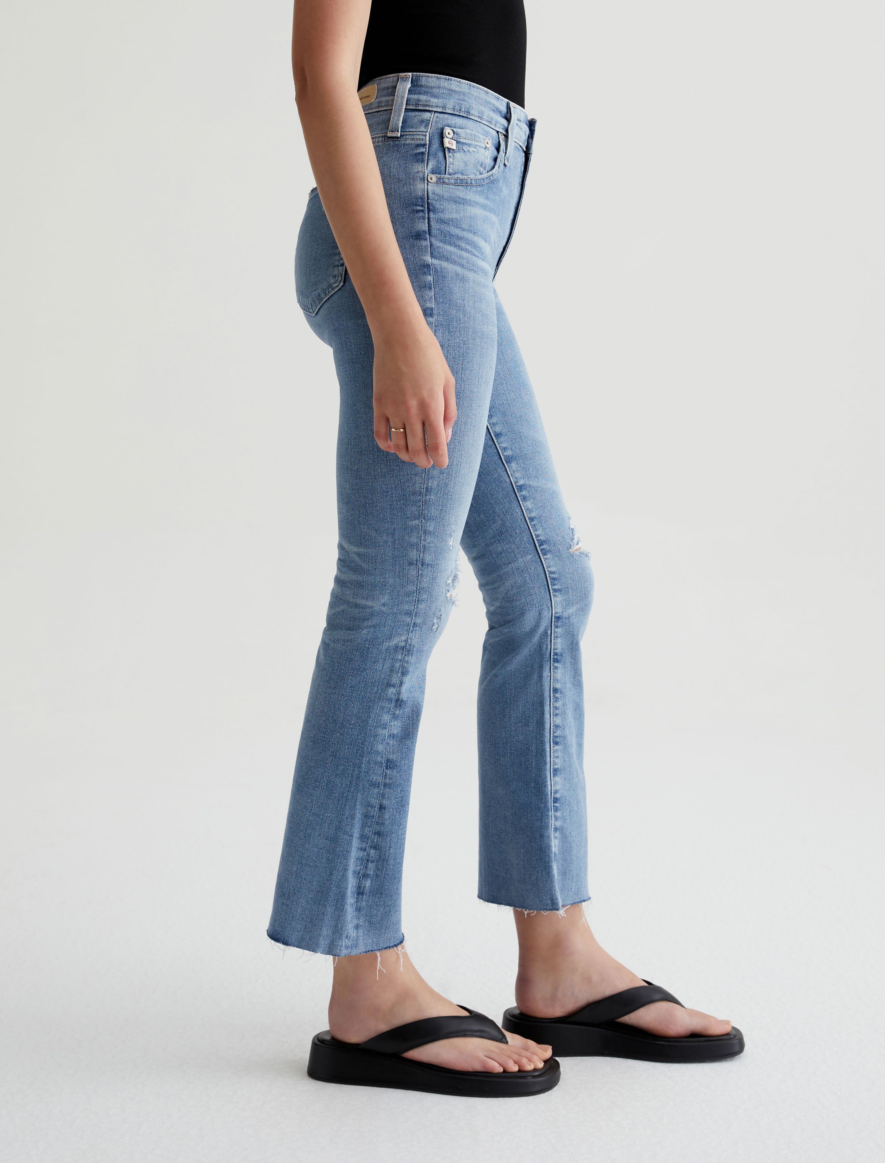 Womens Farrah Boot Crop 20 Years Undertow Destructed - AG Jeans