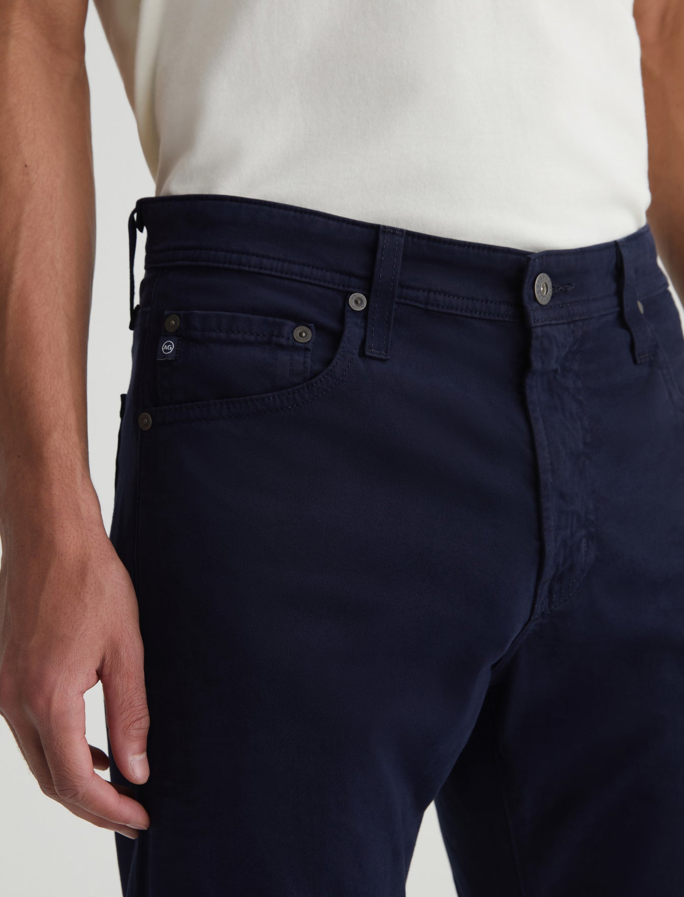 Ag Adriano Goldschmied, Jeans, Ag Jeans The Tellis Modern Slim Sueded Sateen  Jeans In Rich Navy