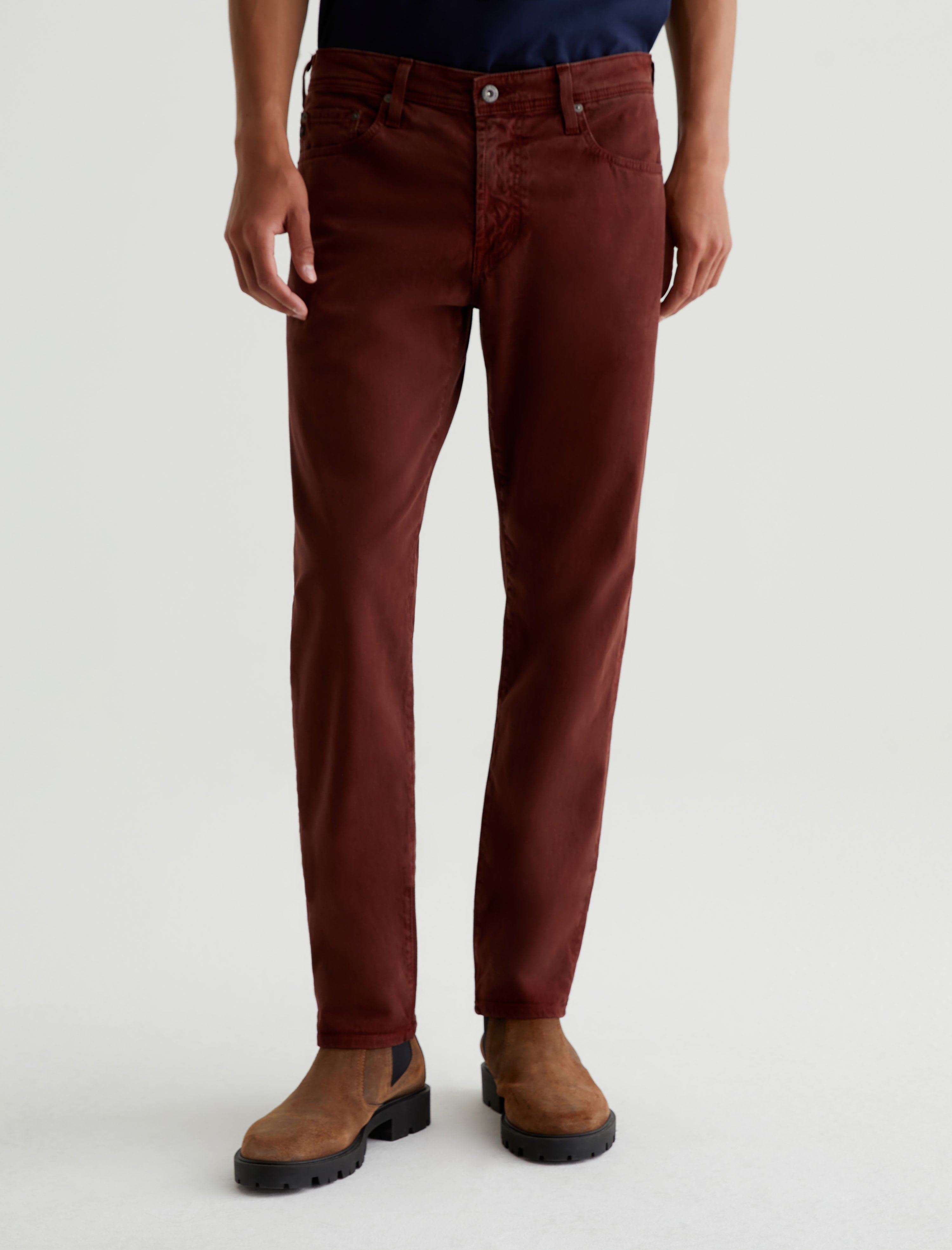 Tellis SUD Sulfur Amore Vino Sueded Modern Slim Men Bottom Photo 2