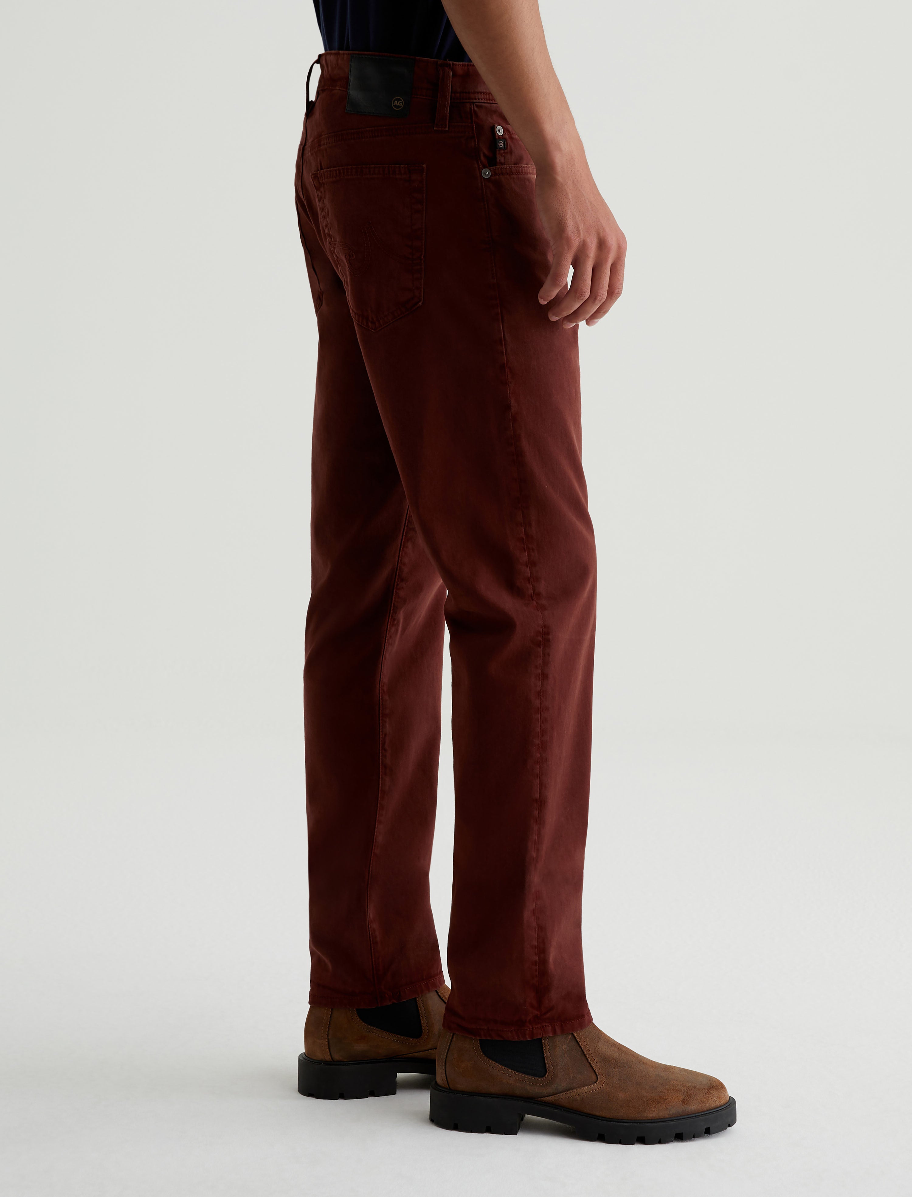 Tellis SUD Sulfur Amore Vino Sueded Modern Slim Men Bottom Photo 4