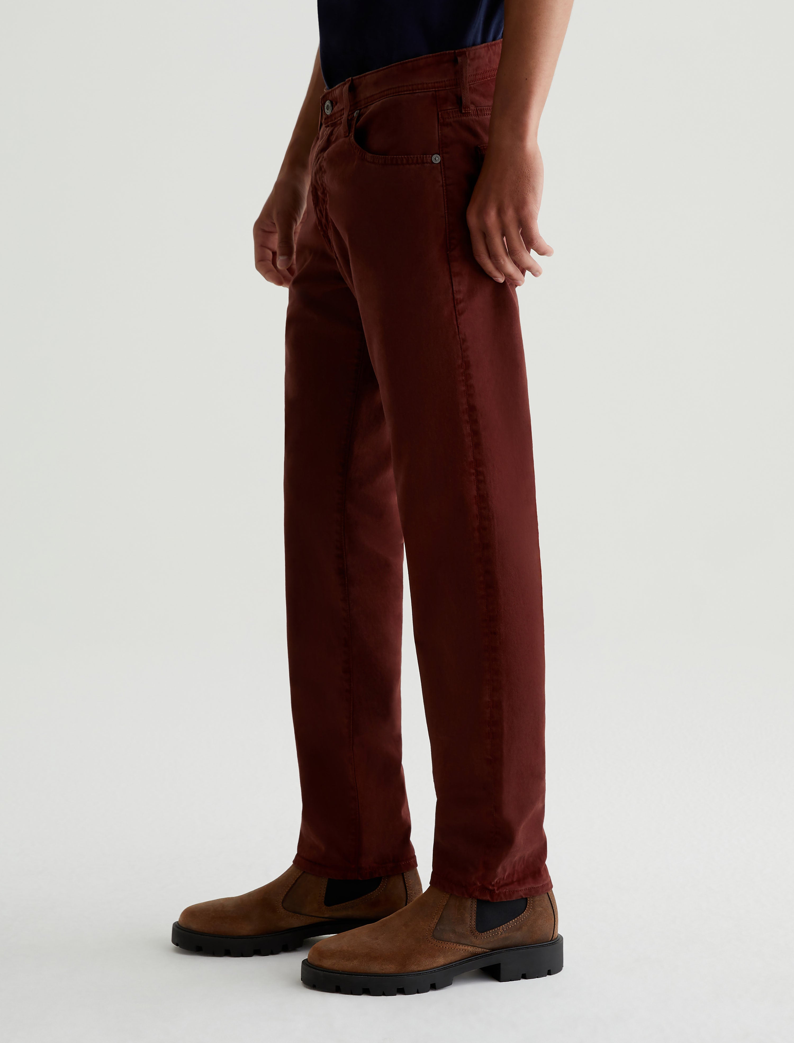 Tellis SUD Sulfur Amore Vino Sueded Modern Slim Men Bottom Photo 5