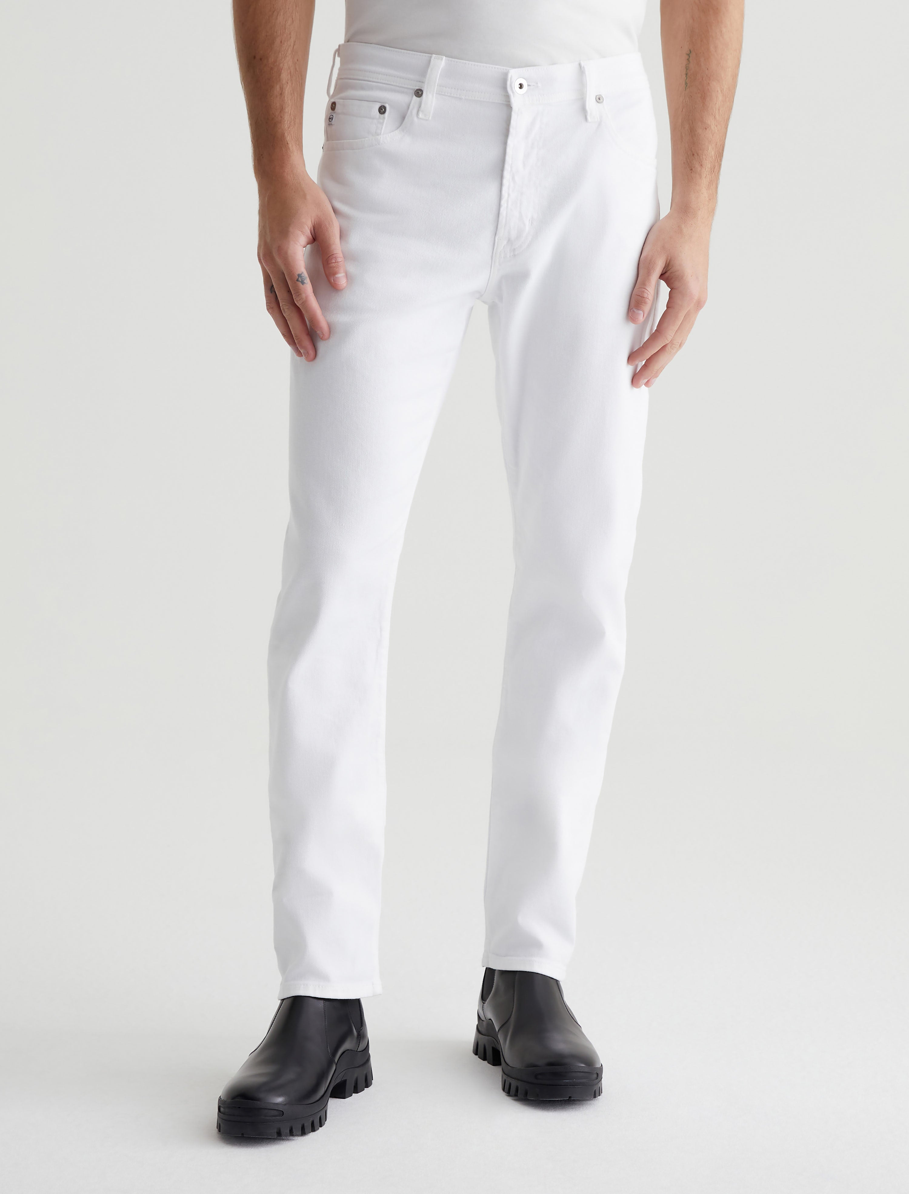 Everett White Slim Straight AG Cloud Soft Denim™ Mens bottom  Photo 2