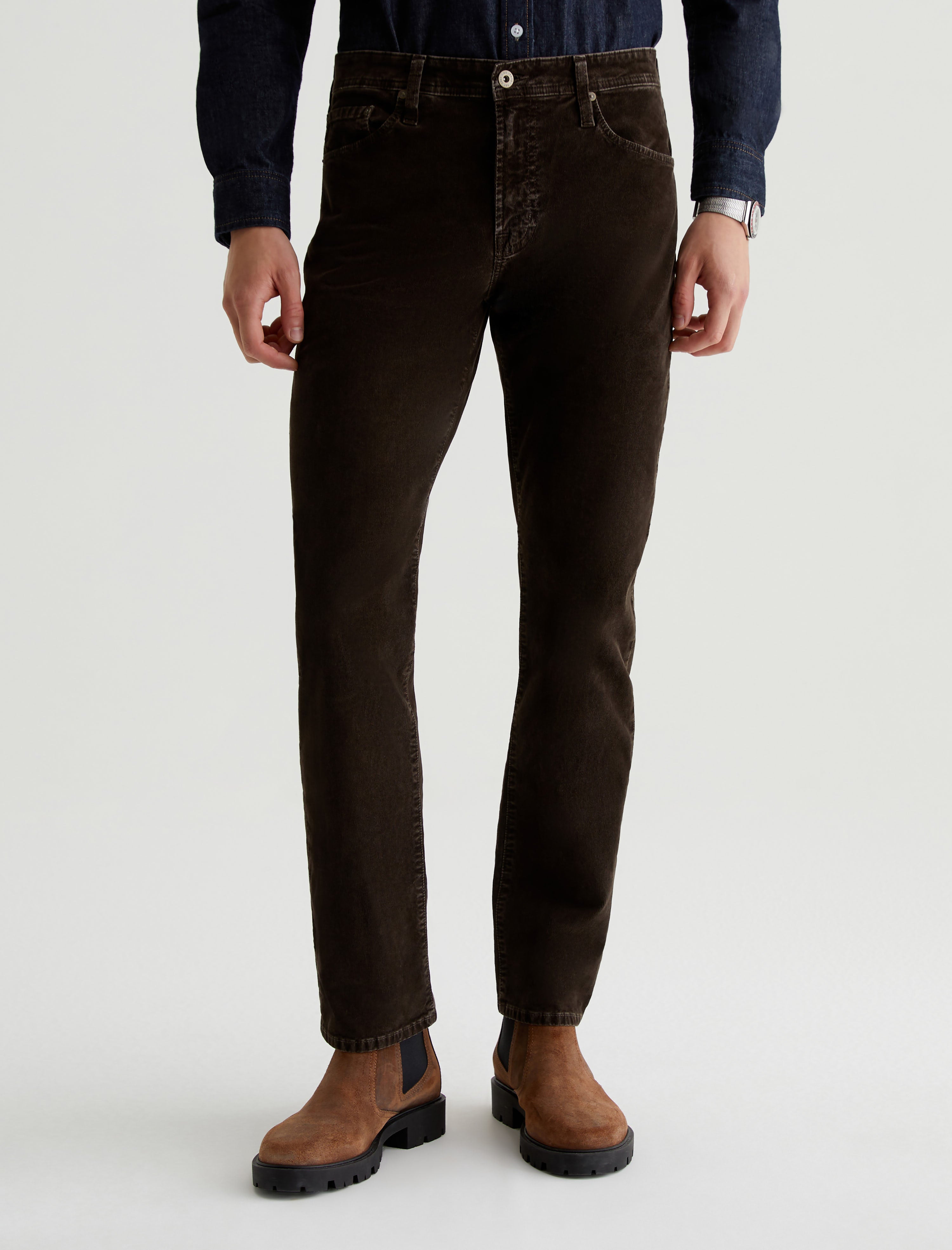 Everett Corduroy Sulfur Deep Woodland Corduroy Slim Straight Men Bottom Photo 2