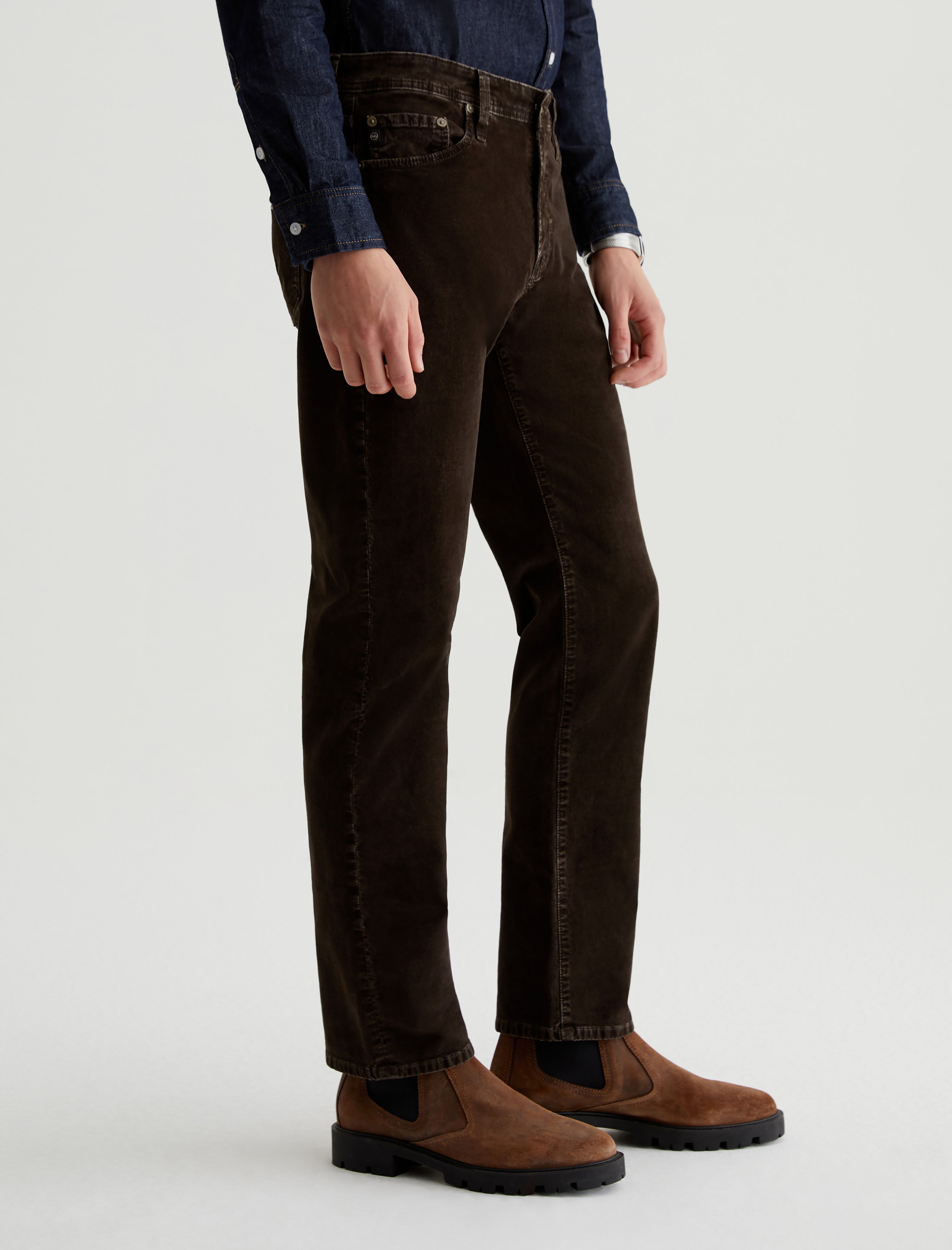 Everett Corduroy Sulfur Deep Woodland Corduroy Slim Straight Men Bottom Photo 4