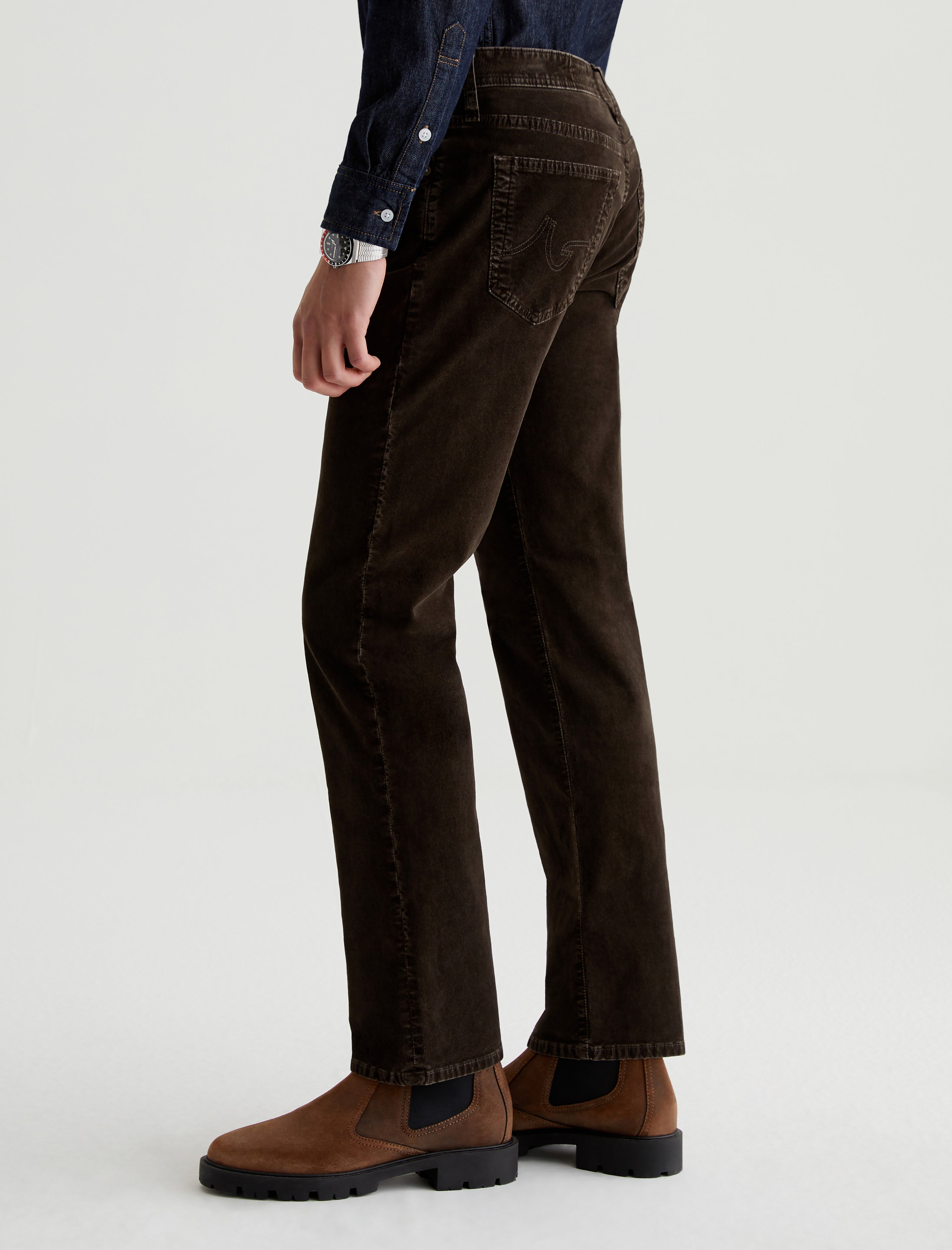 Everett Corduroy Sulfur Deep Woodland Corduroy Slim Straight Men Bottom Photo 5