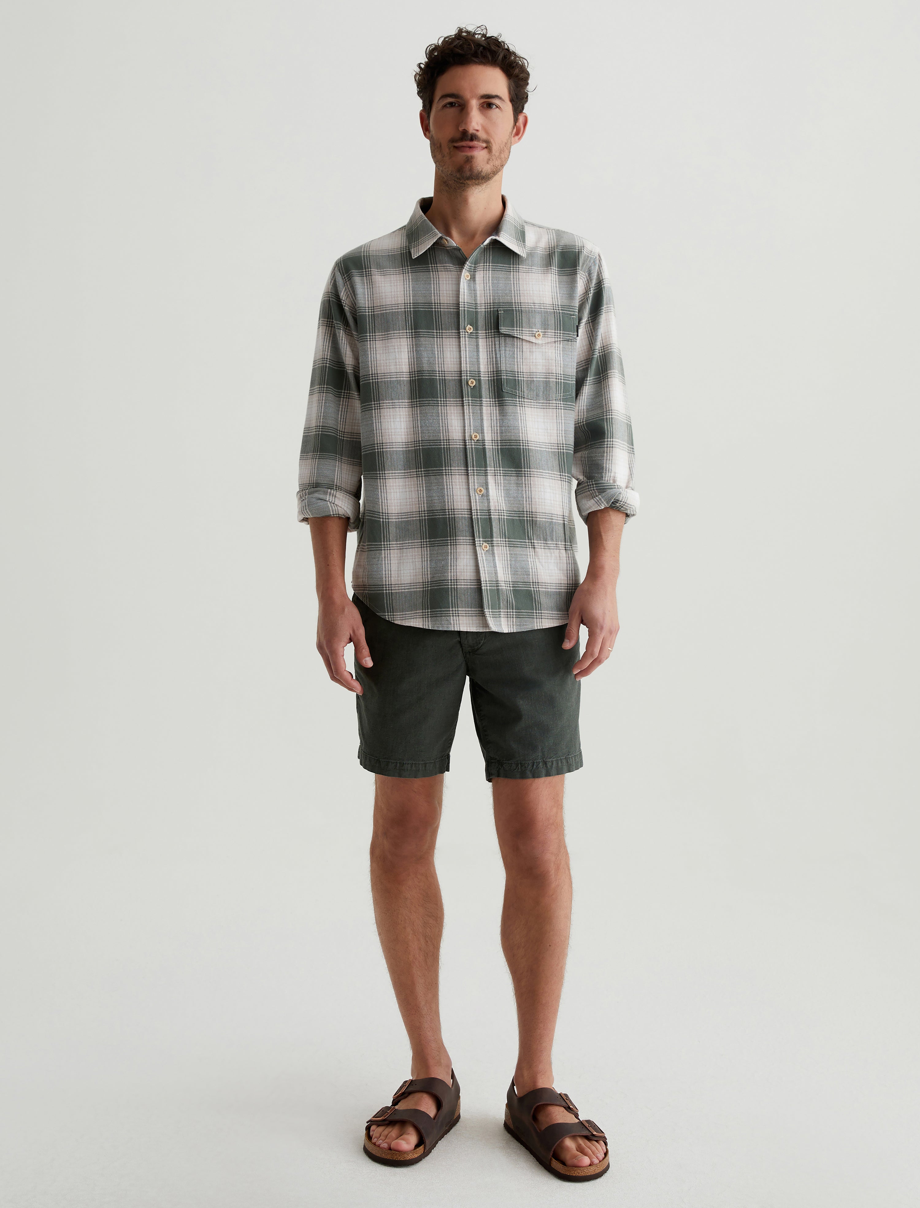 Cipher Short Heathered Seaside Sage Slim Short Men Bottom Photo 1