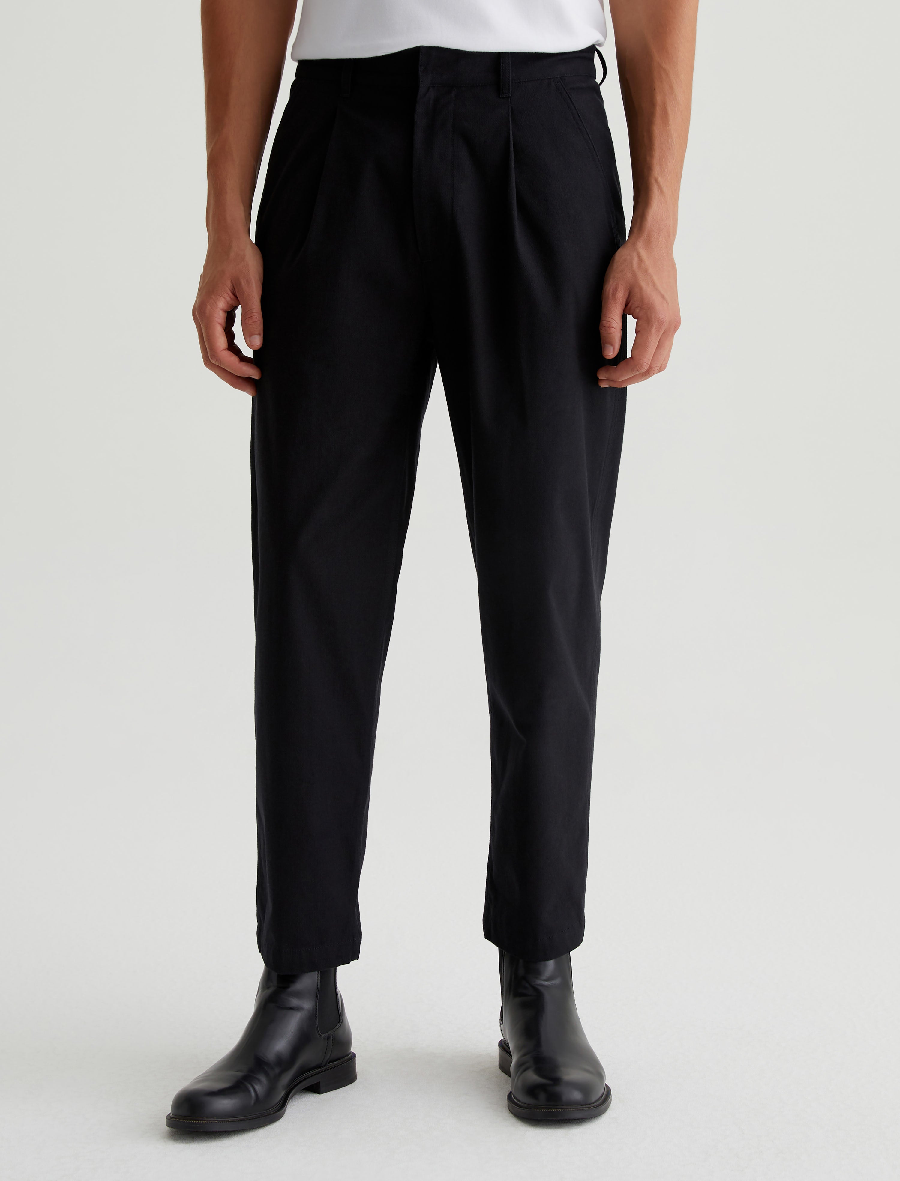 DAVID CATALAN PLEATED TROUSERS - Relaxed fit jeans - black - Zalando.co.uk