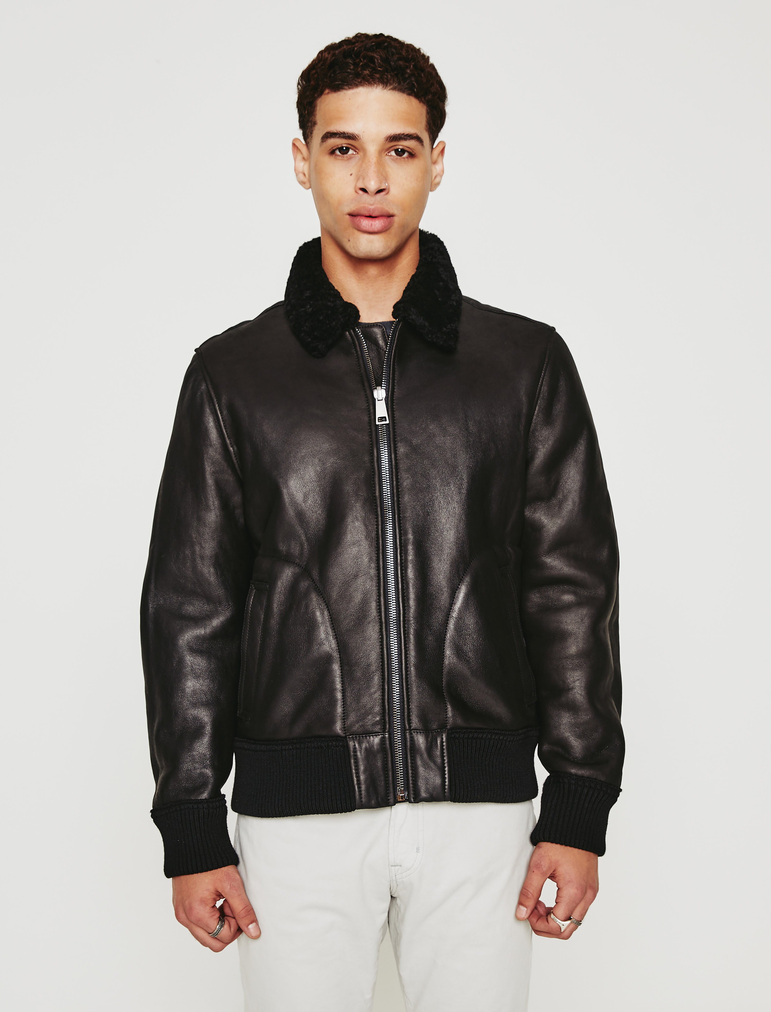 Mens Damon Bomber True Black at AG Jeans Official Store