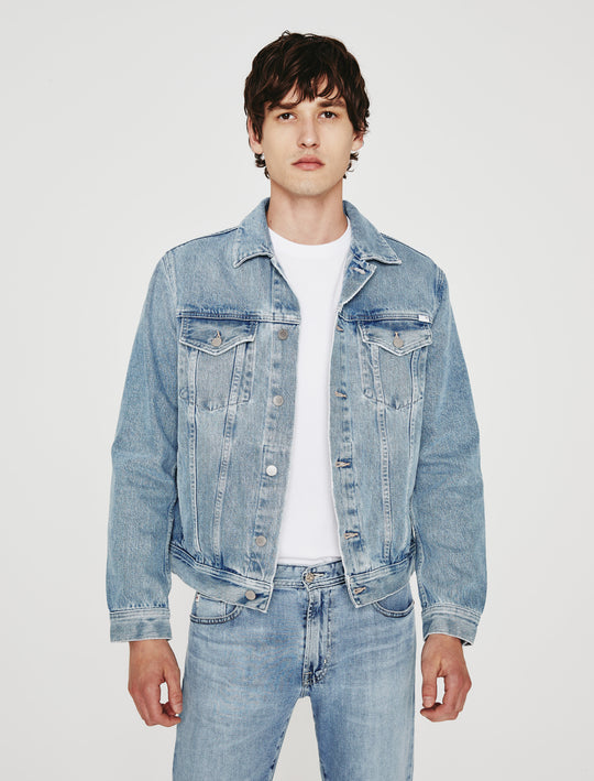 Carrer Washed Denim Trucker Jacket Indigo