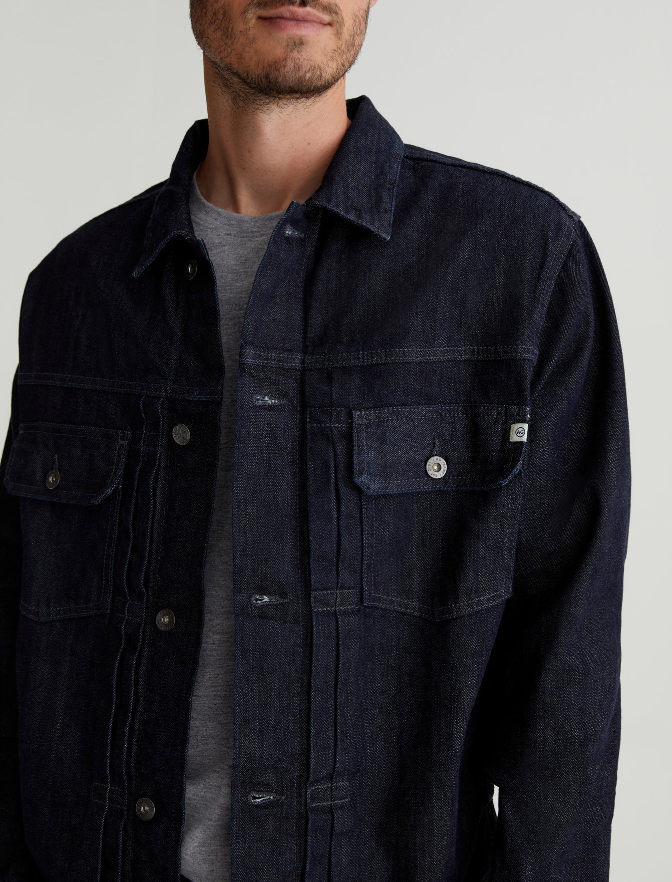 Sid Selvege Jacket Post Pleated Trucker Men Top Photo 2