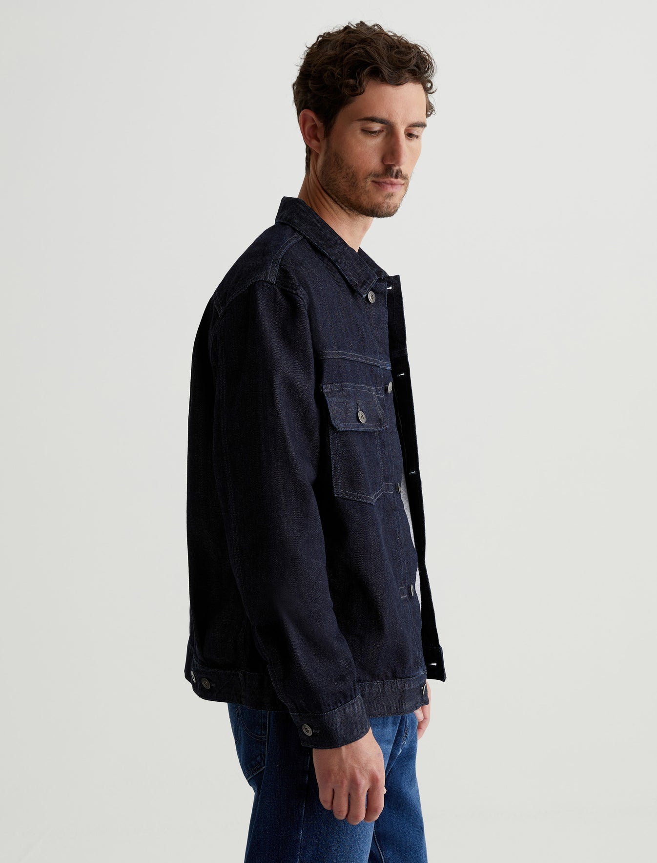 Sid Selvege Jacket Post Pleated Trucker Men Top Photo 3