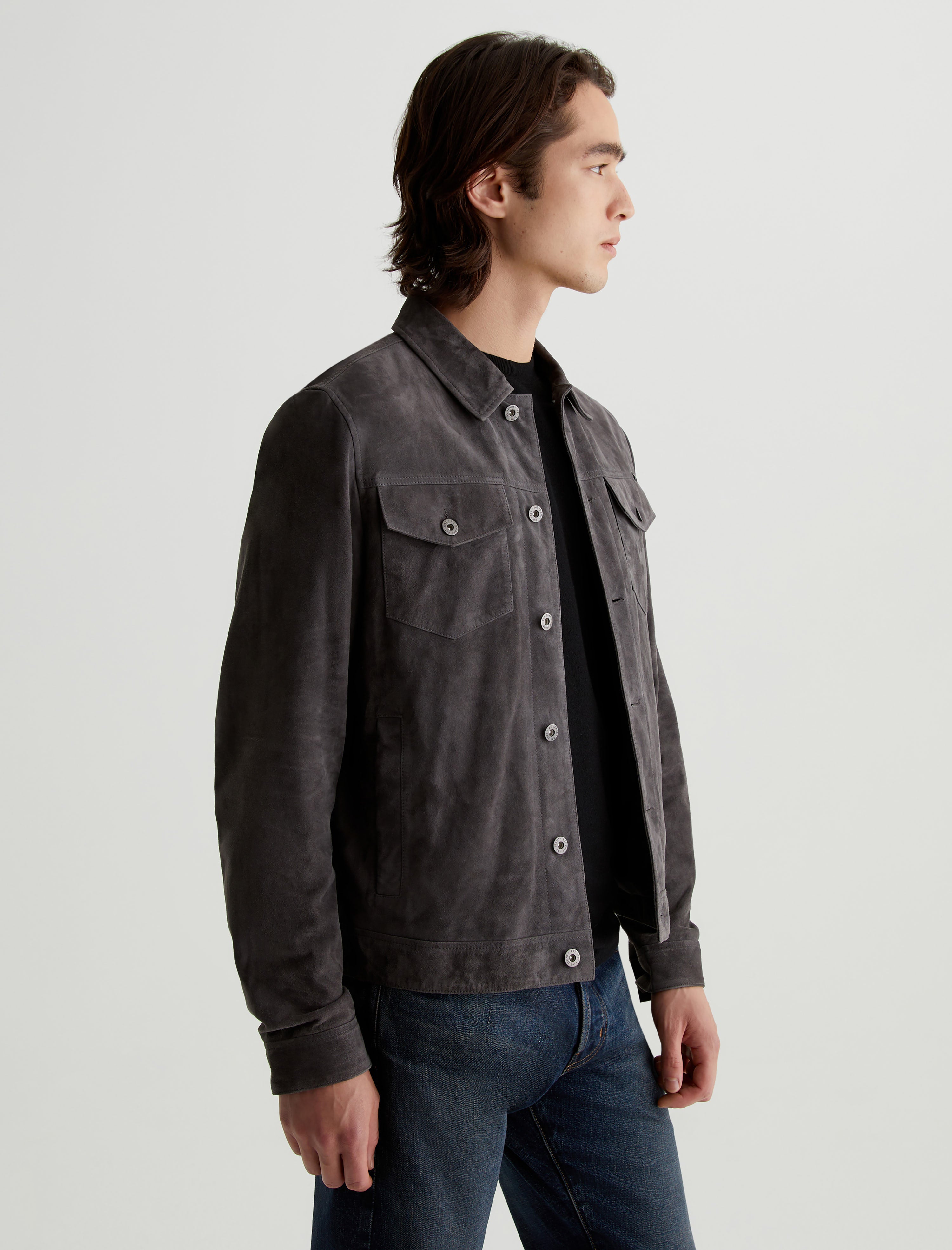 Dart Jacket Berlin Steel Suede Modern Trucker Men Top Photo 2