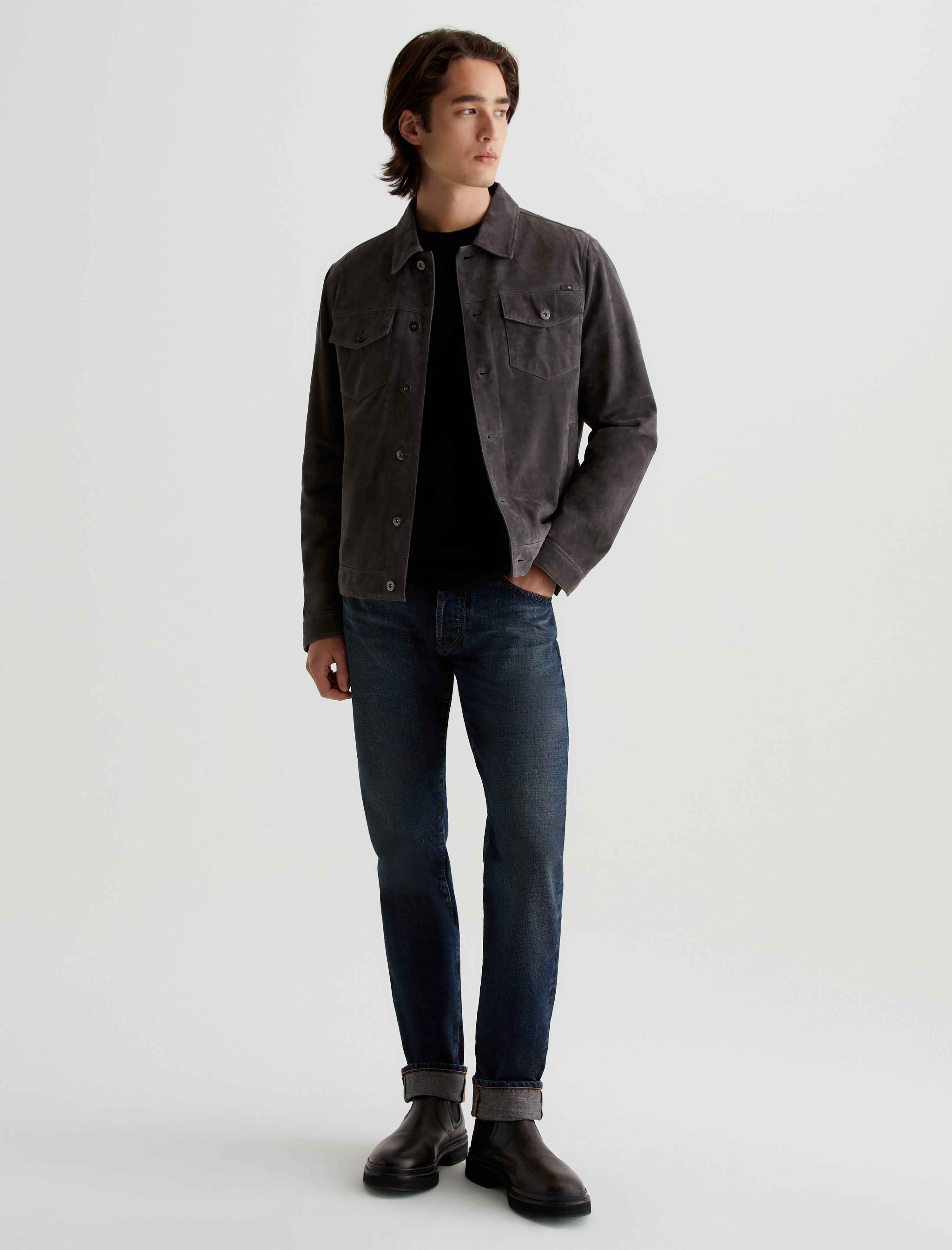 Dart Jacket Berlin Steel Suede Modern Trucker Men Top Photo 4