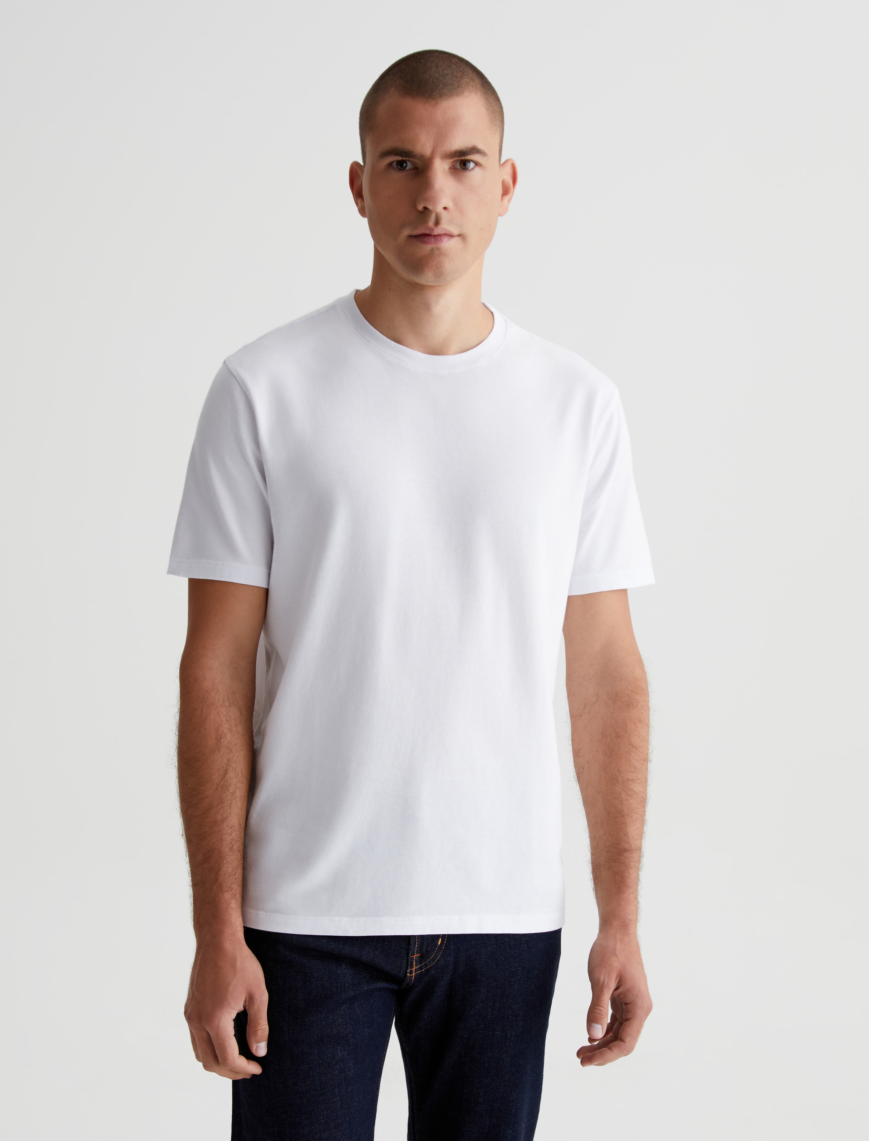 Bryce Crew Pack Essential True White Classic Crew Neck Mens Tops  Photo 5