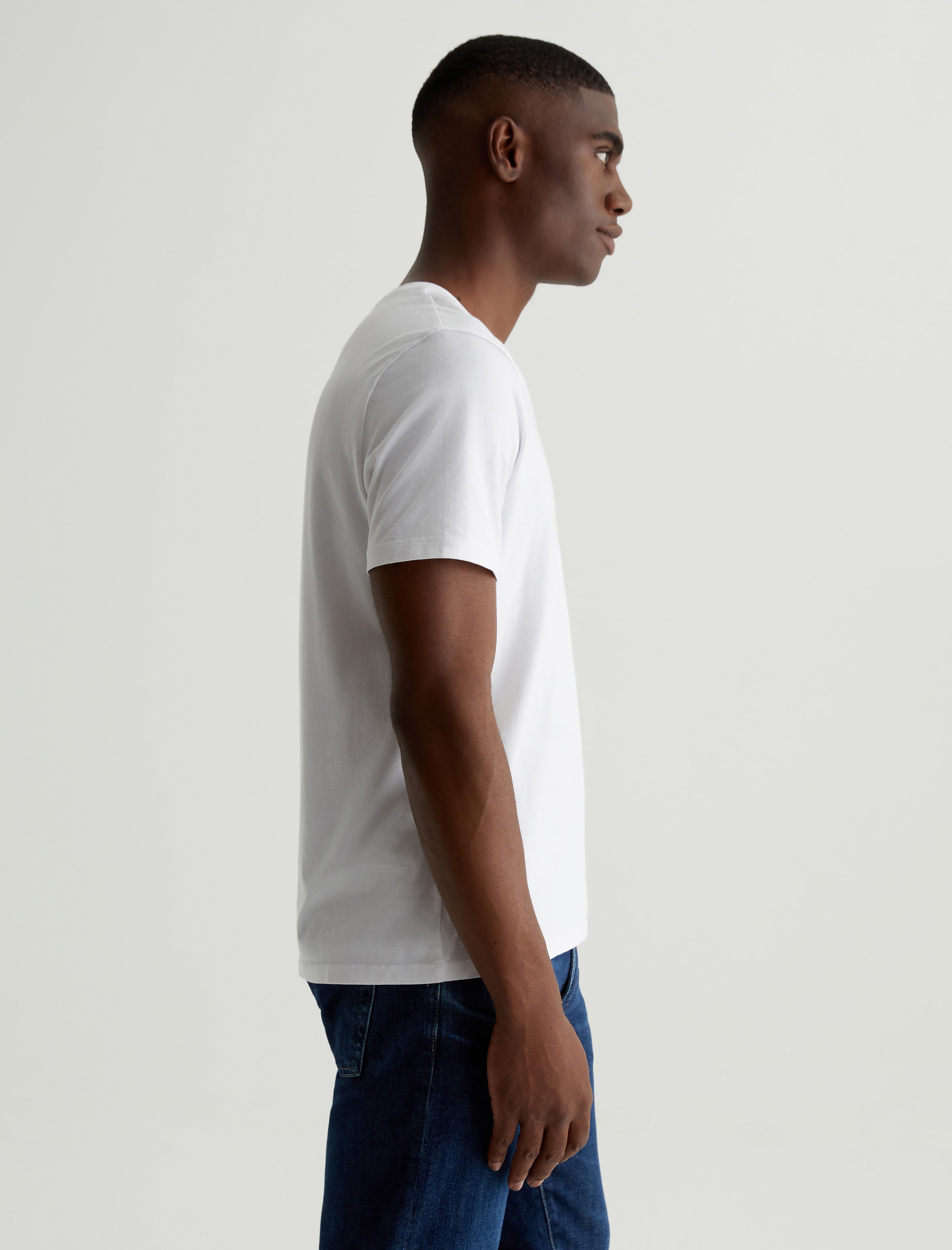 Bryce Vee True White Classic Vee Neck T-Shirt Men Top Photo 3