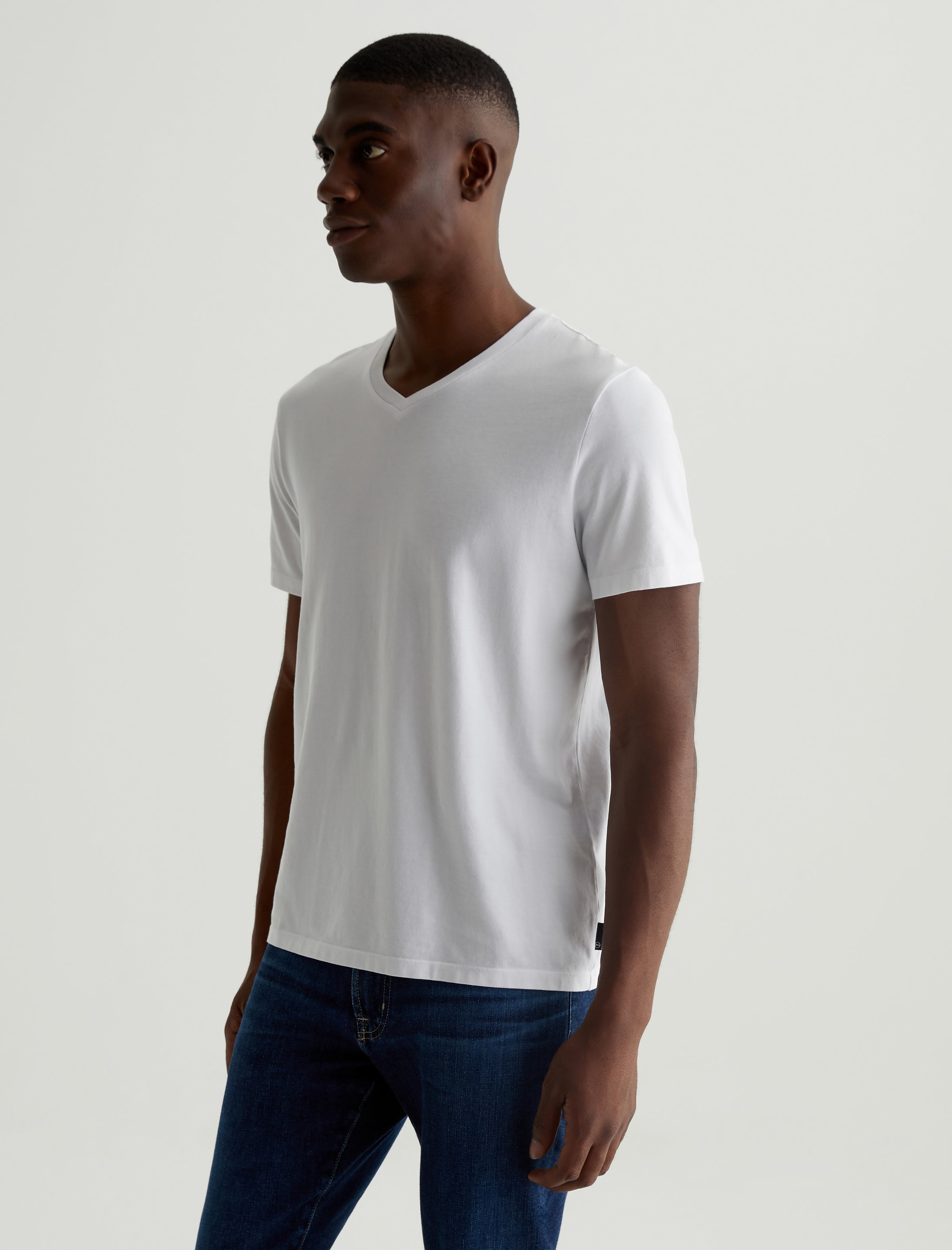 Bryce Vee True White Classic Vee Neck T-Shirt Men Top Photo 6