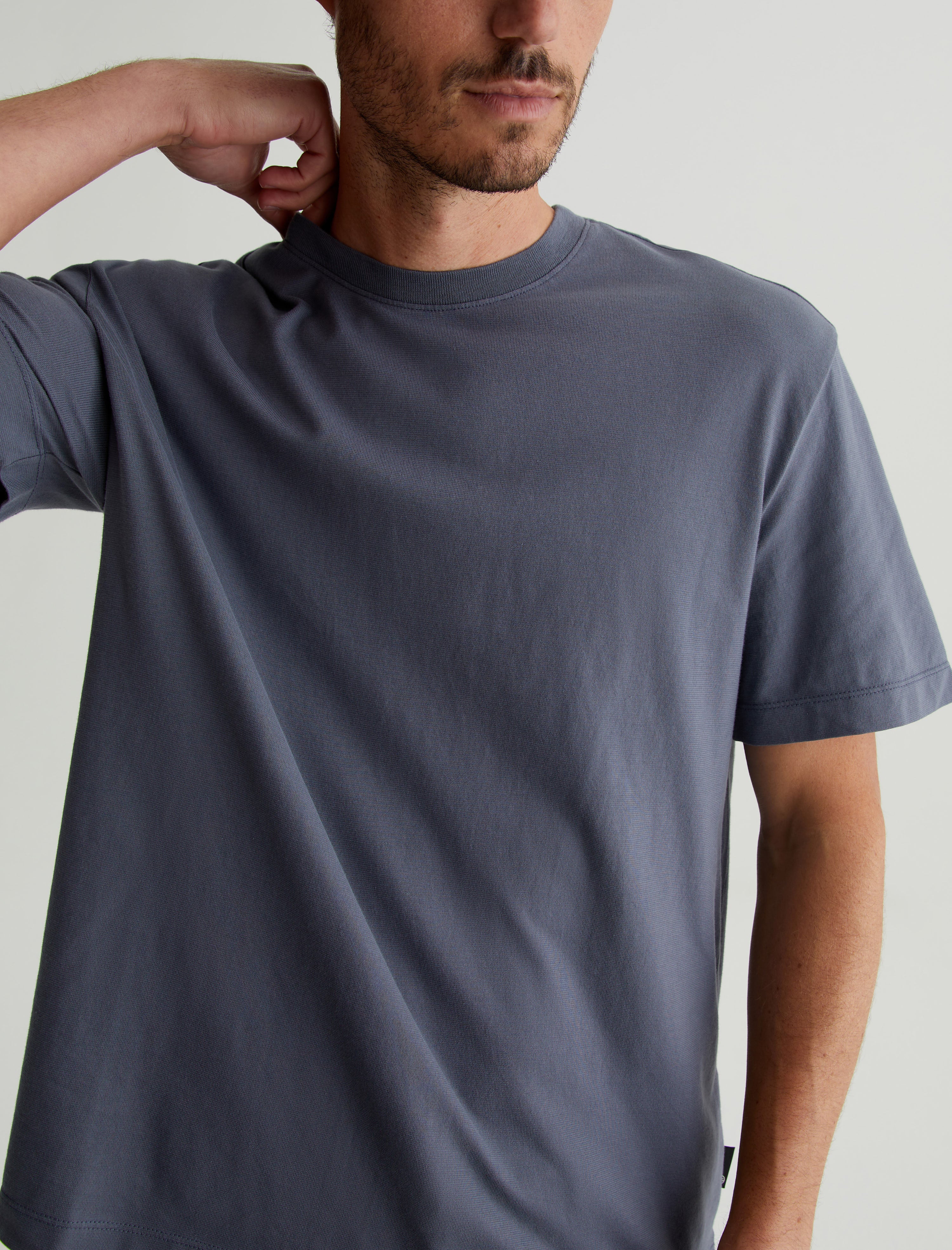 Wesley Crew Slate Sky Relaxed T-Shirt Men Top Photo 2