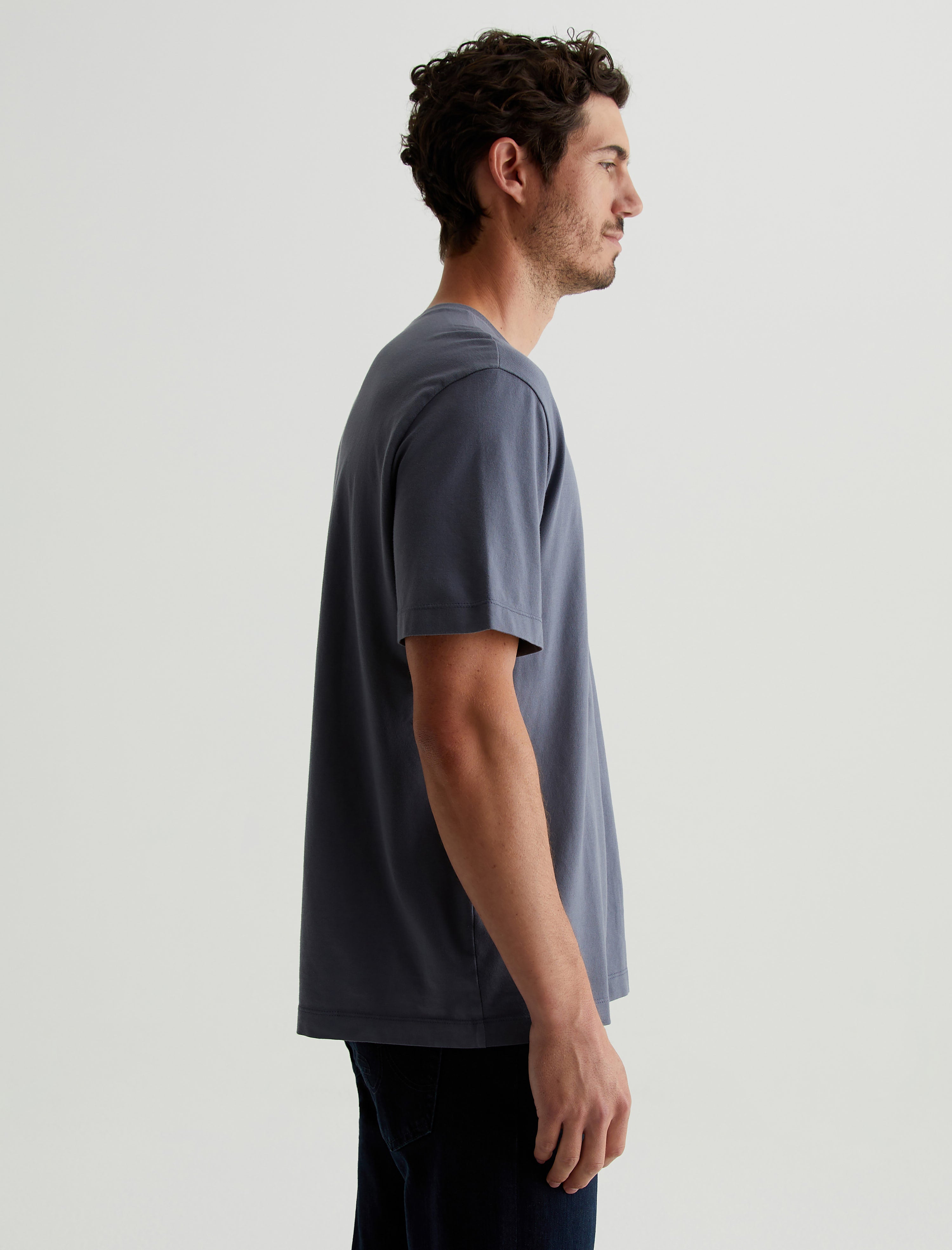 Wesley Crew Slate Sky Relaxed T-Shirt Men Top Photo 3