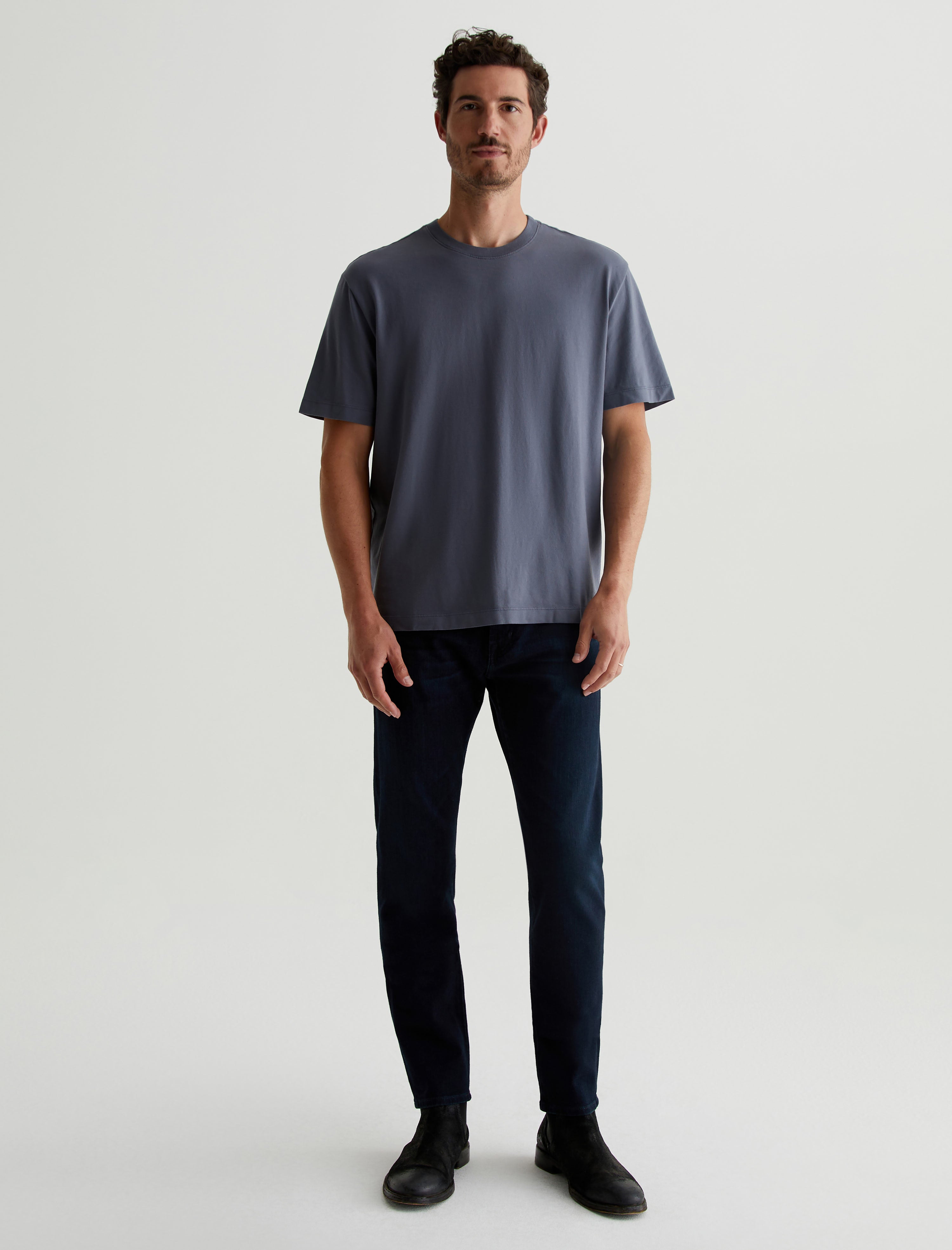 Wesley Crew Slate Sky Relaxed T-Shirt Men Top Photo 4