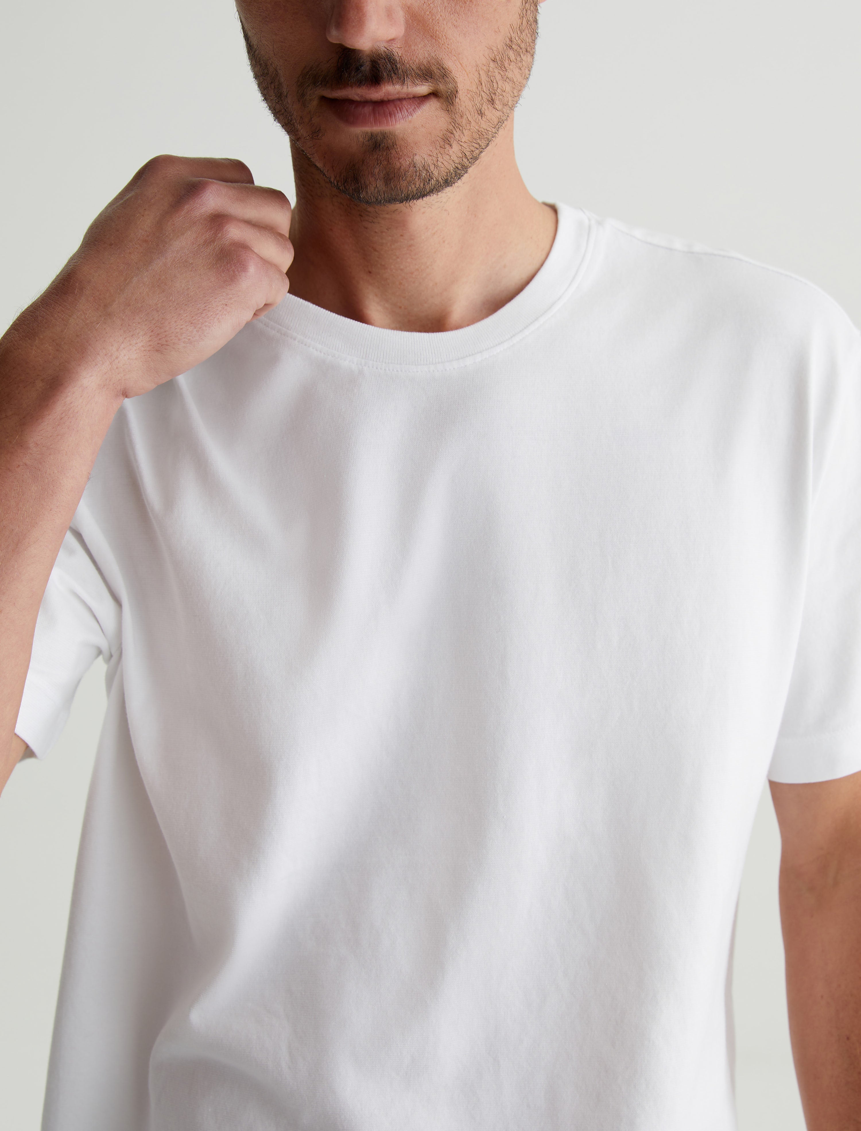 Wesley Crew True White Relaxed T-Shirt Men Top Photo 2