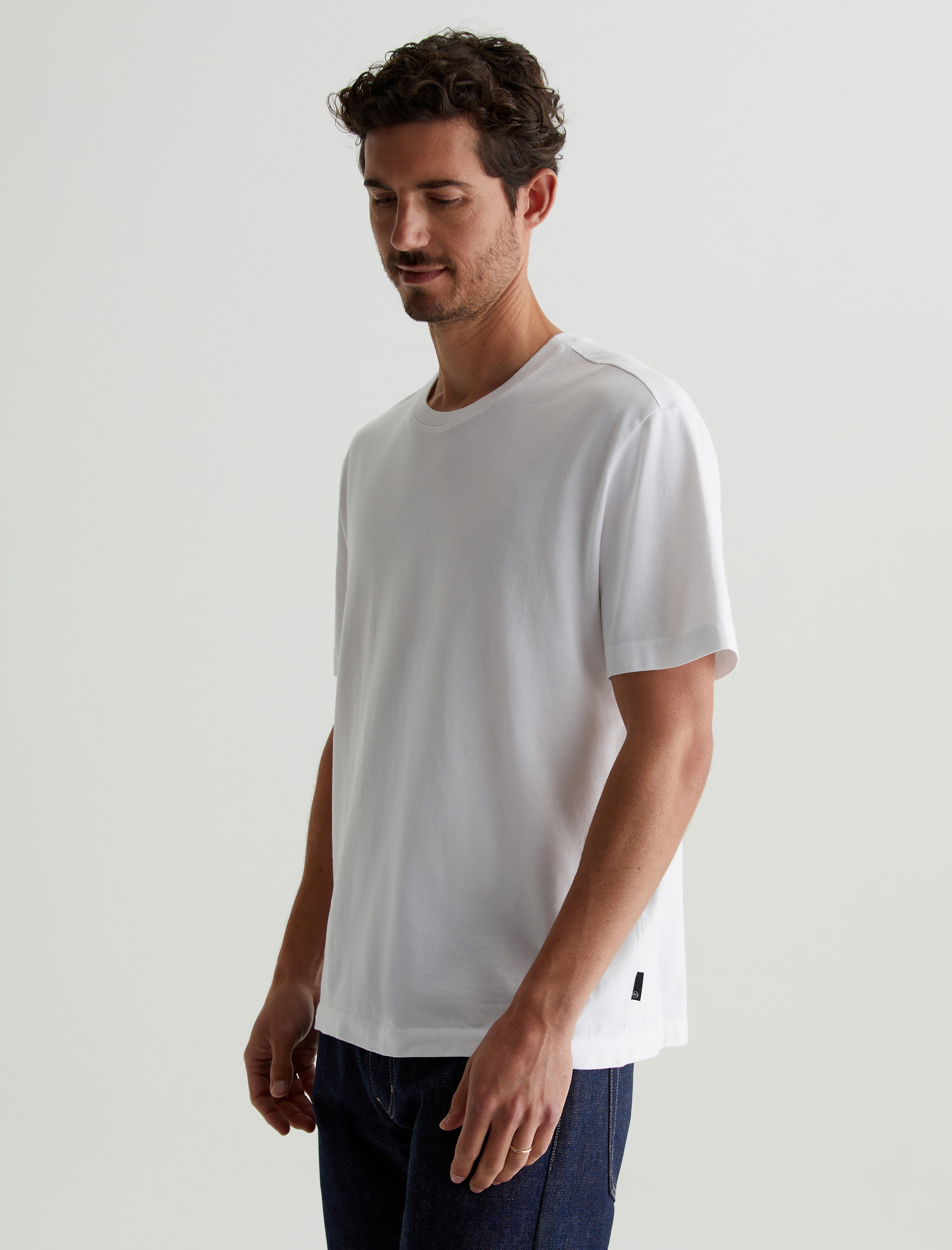 Wesley Crew True White Relaxed T-Shirt Men Top Photo 3