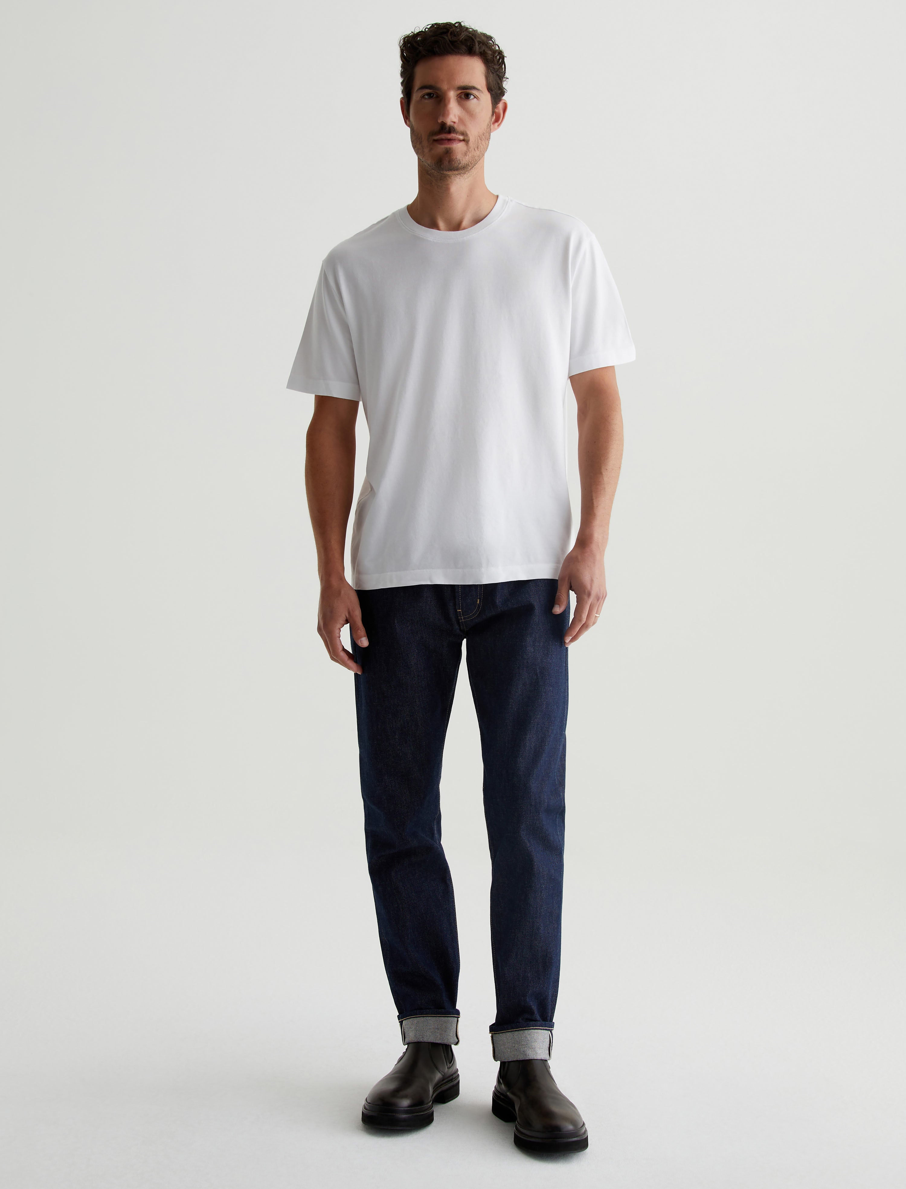 Wesley Crew True White Relaxed T-Shirt Men Top Photo 4