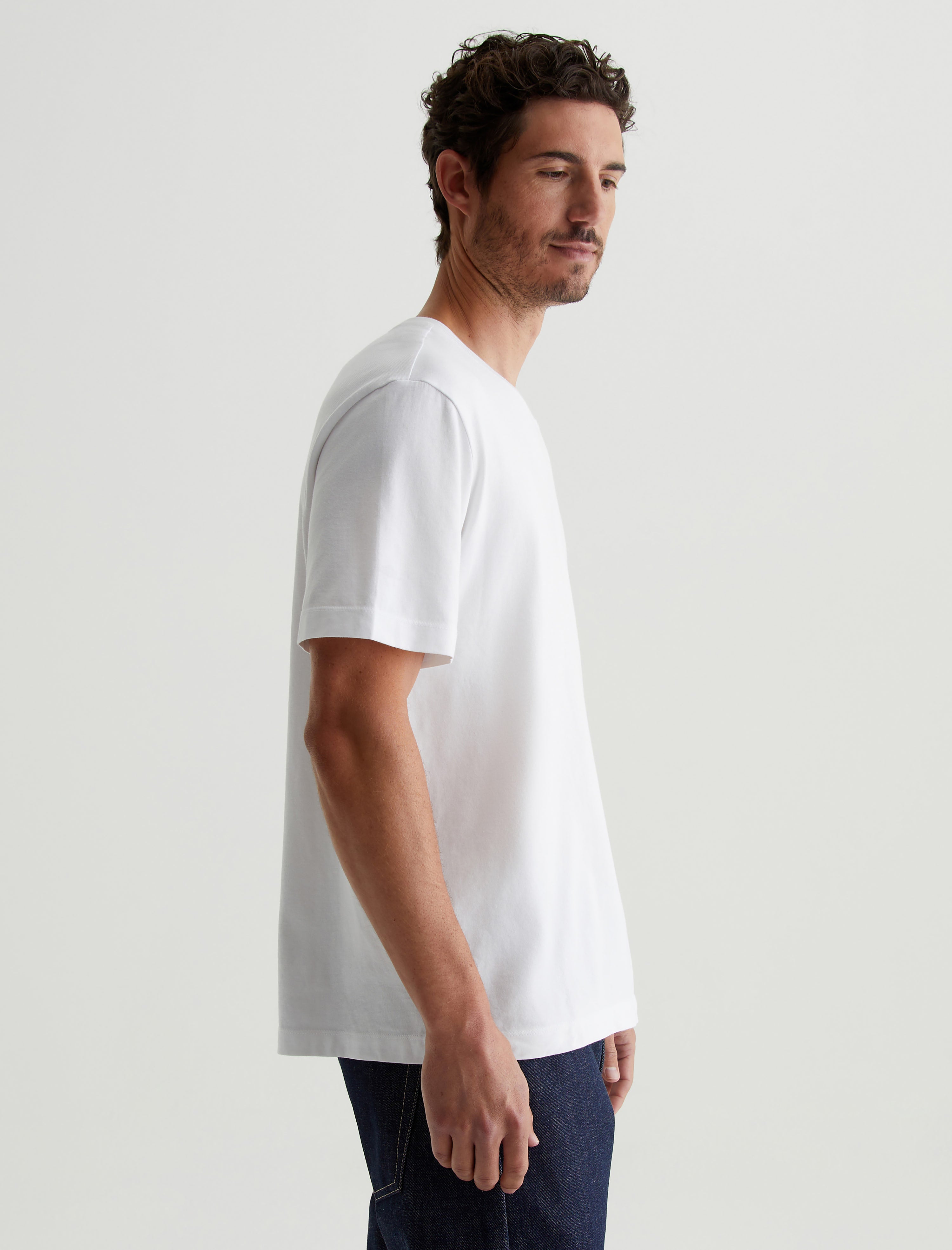 Wesley Crew True White Relaxed T-Shirt Men Top Photo 6