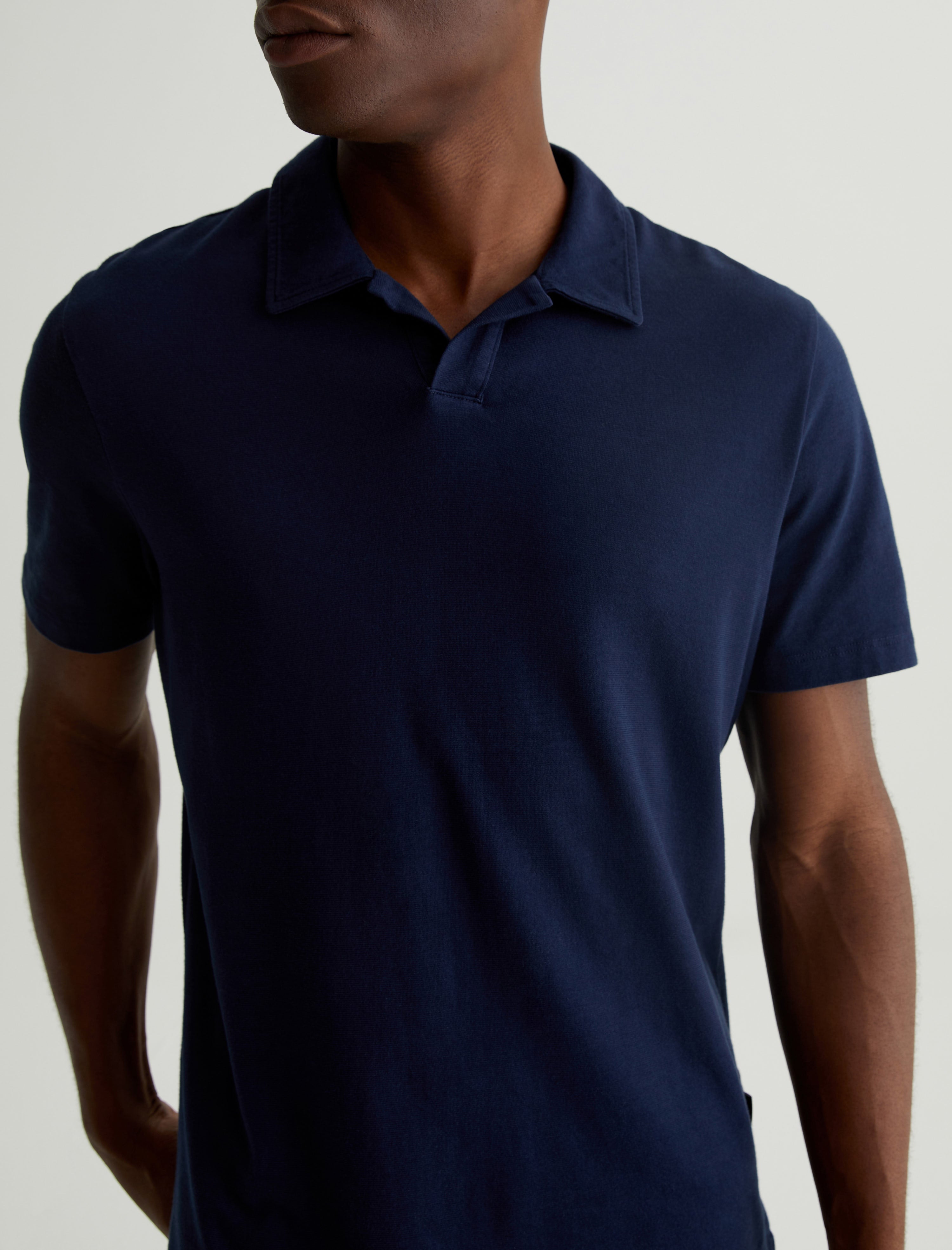 Bryce Johnny Collar Deep Navy Classic Johnny Collar Men Top Photo 2