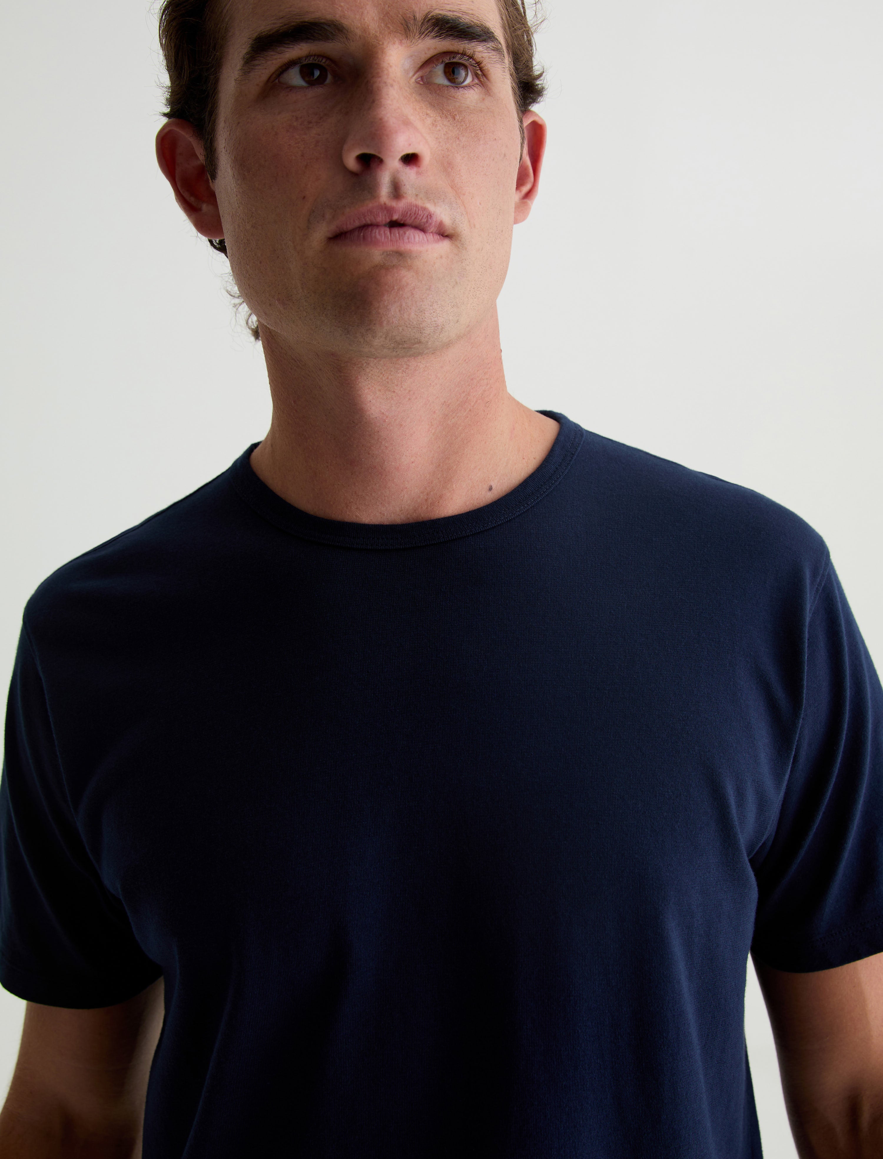 Bryce Crew Deep Navy Classic Crew Neck T-Shirt Men Top Photo 2