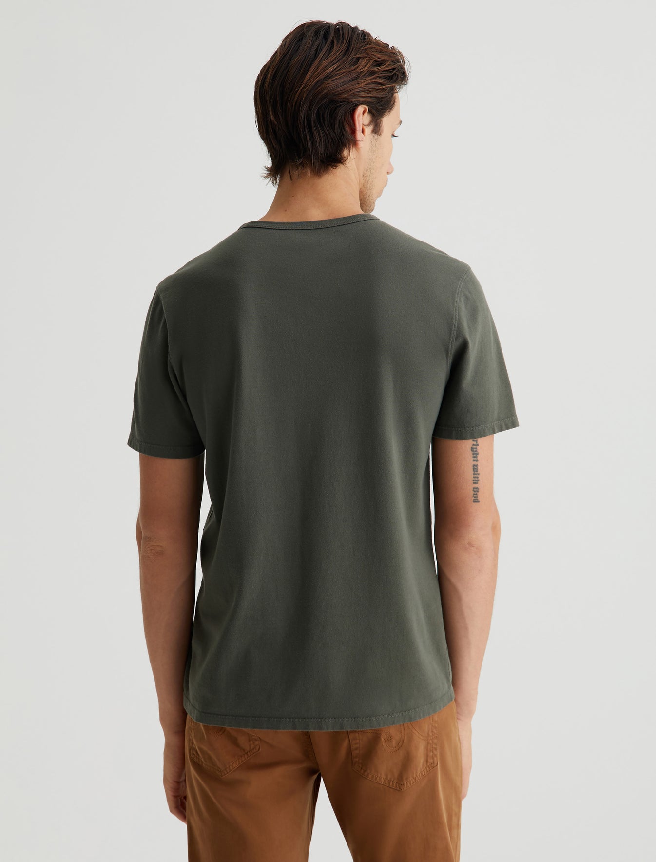 Bryce Crew Forest Moss Classic Crew Neck Men Top Photo 6