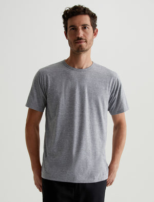 Bryce Crew Heather Grey Classic Crew Neck T-Shirt Men Top Photo 1