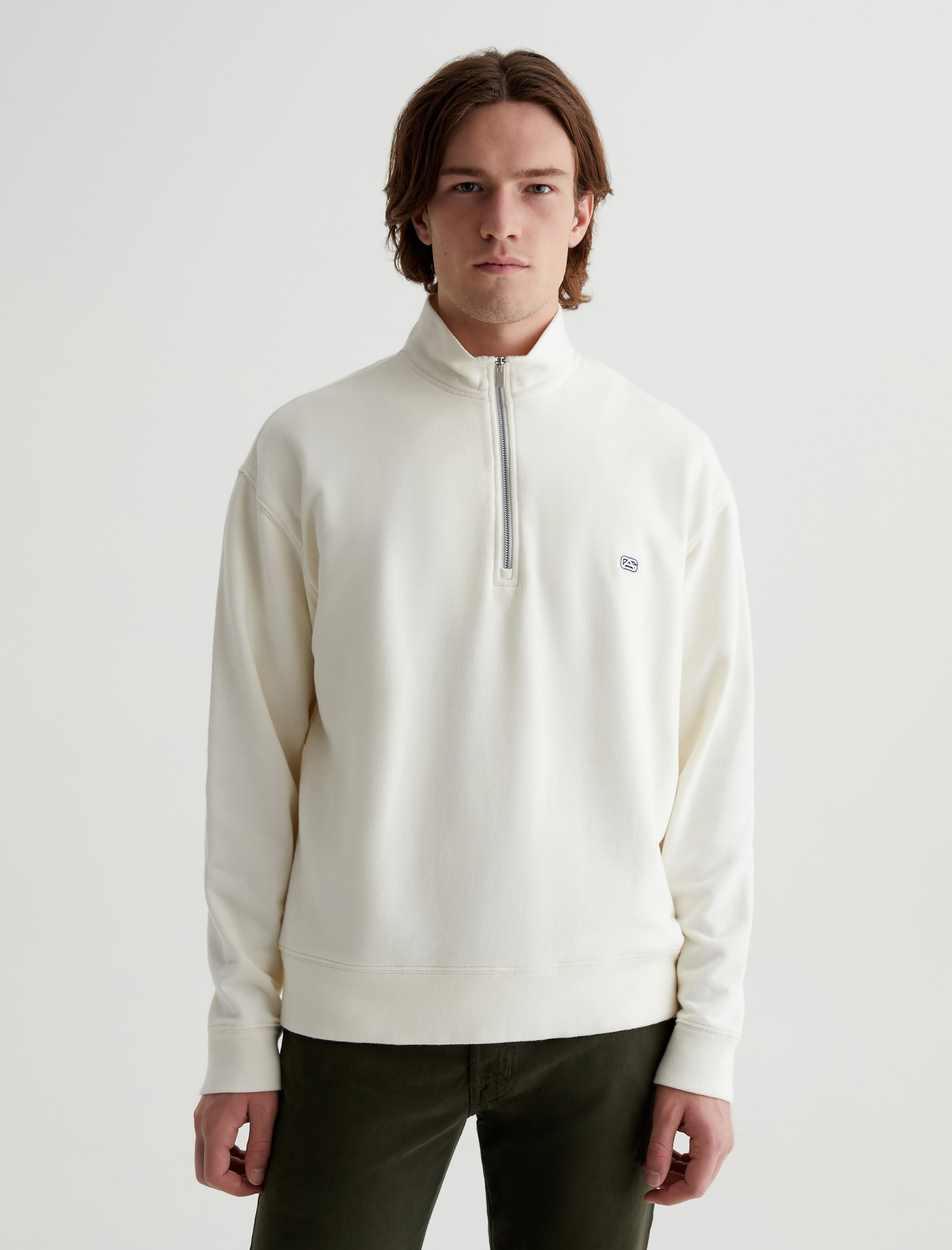 White half zip discount sweatshirt