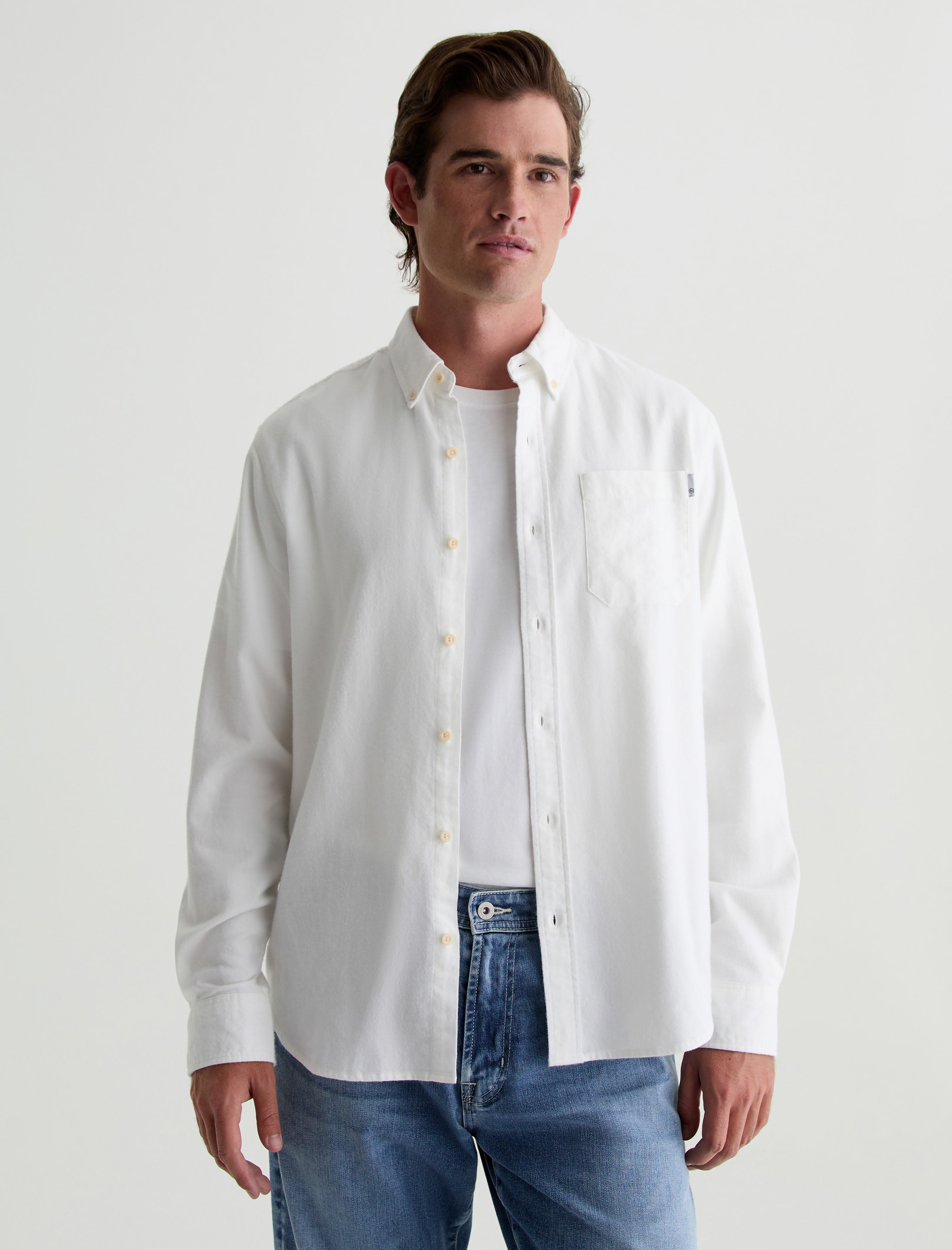 Aiden Dress Shirt White Classic Fit Button Down Dress Shirt Men Top Photo 1