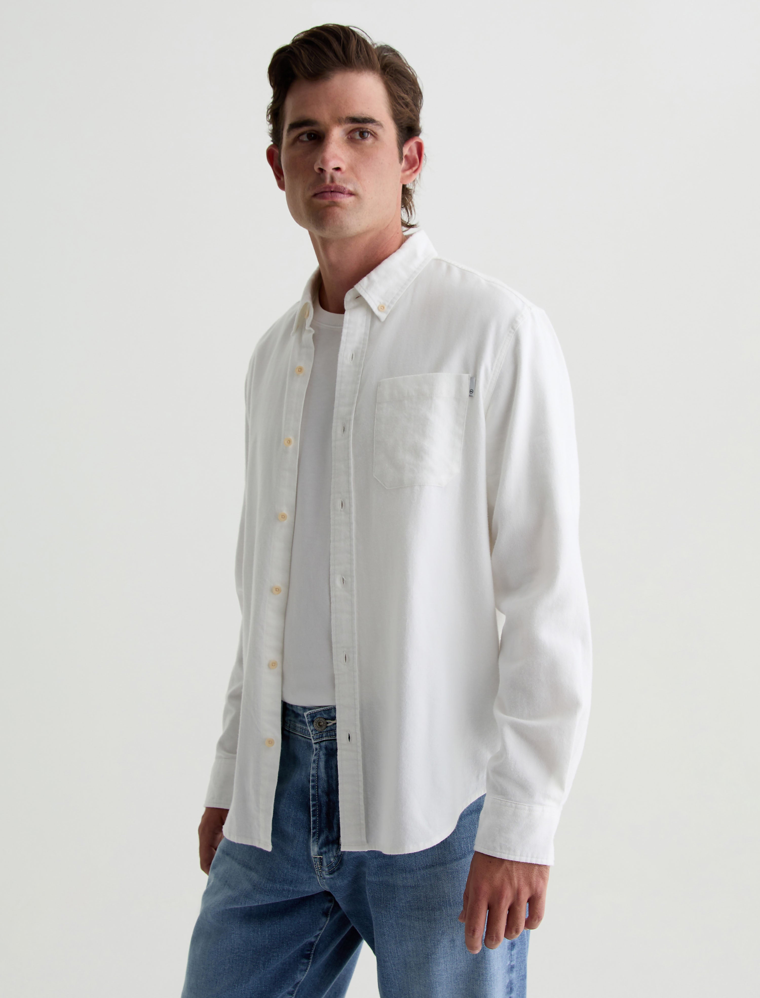 Aiden Dress Shirt White Classic Fit Button Down Dress Shirt Men Top Photo 6