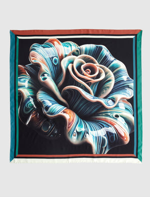 AG Scarf Porcelain Rose Silk Scarf Unisex Accessory Photo 1