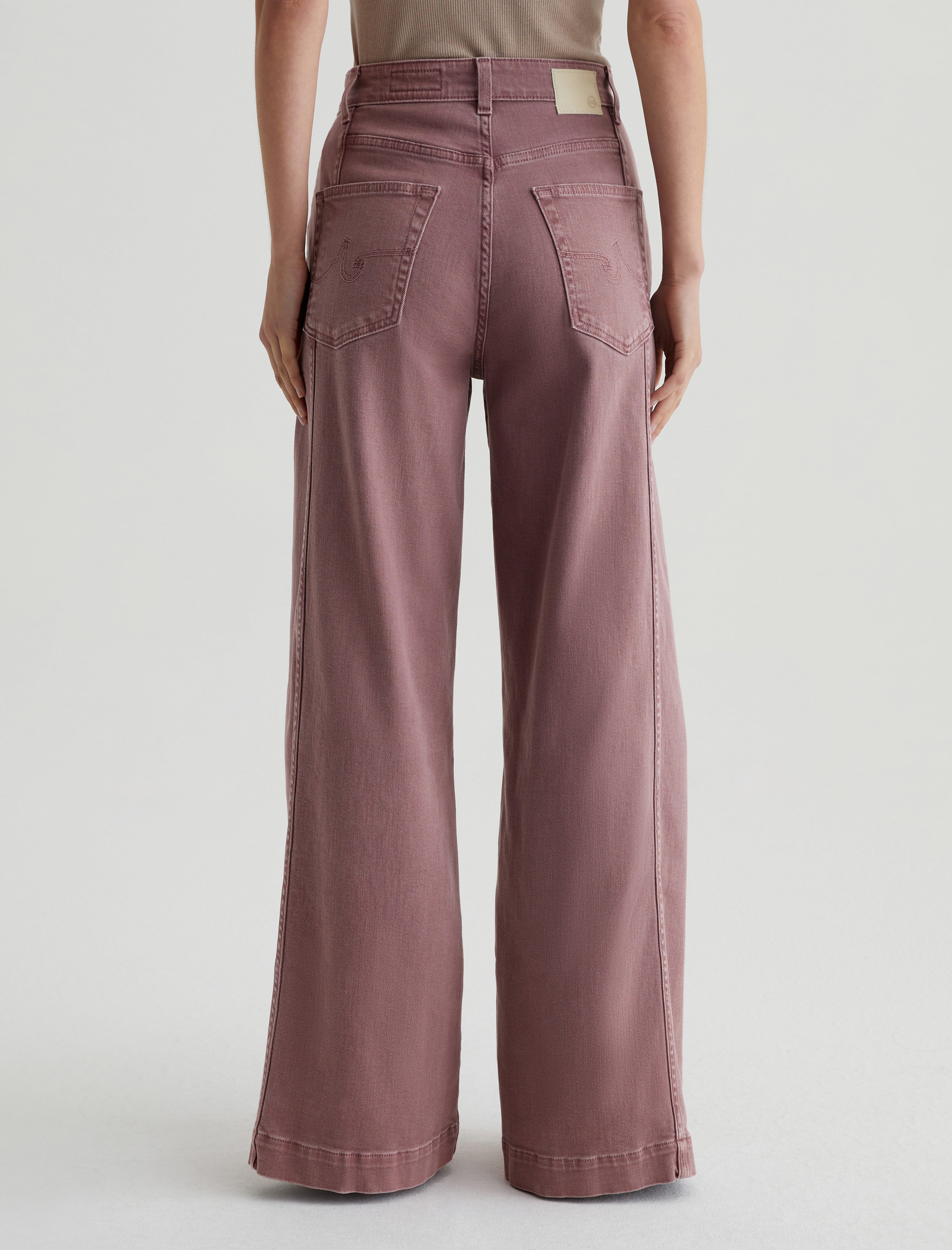 Jenna Sulfur Dusty Mauve High-Rise Wide Leg Women Bottom Photo 7