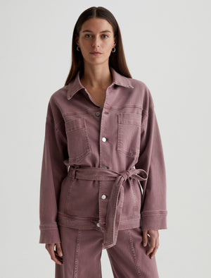 Nora Jacket Sulfur Dusty Mauve Belted Jacket Women Top Photo 1