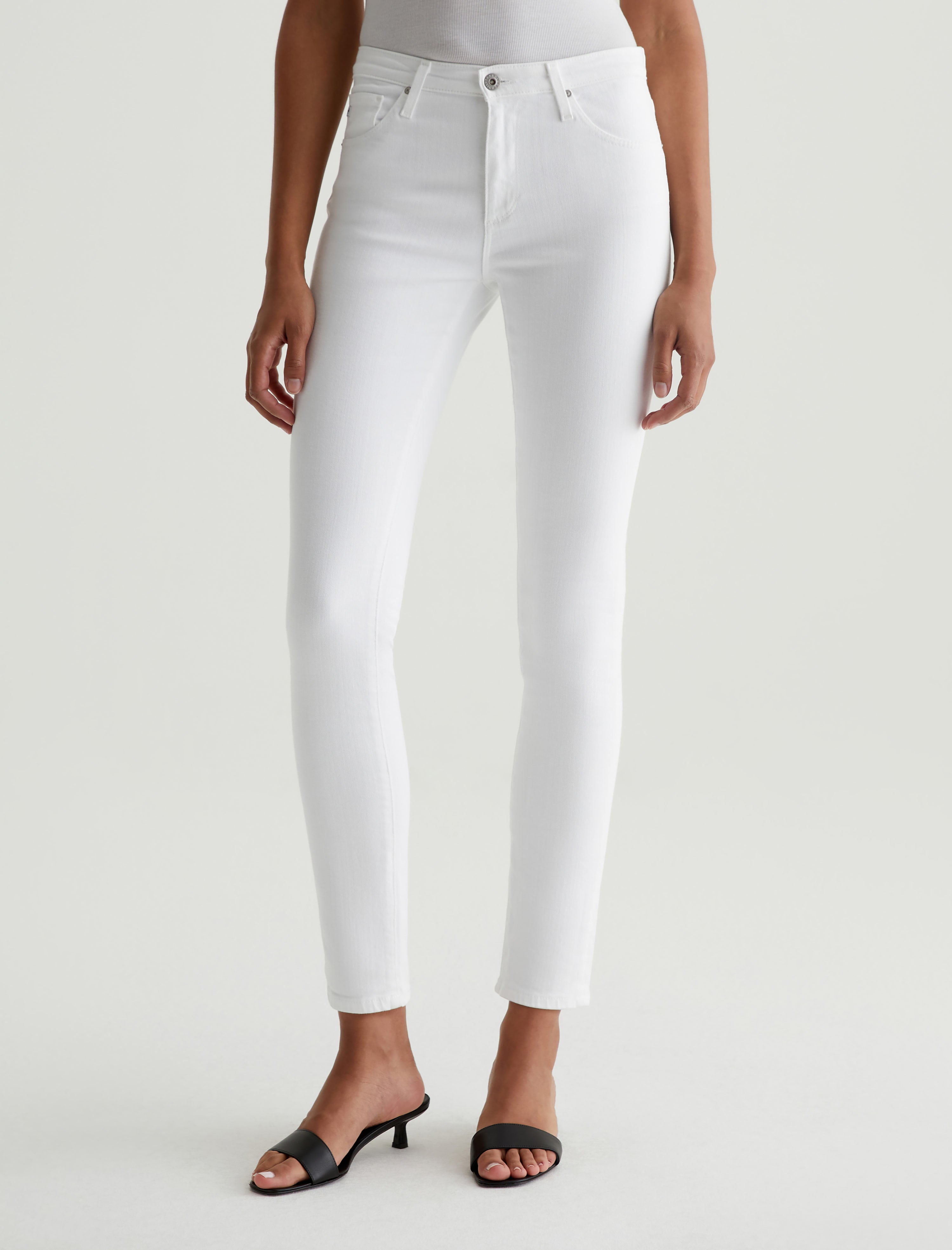 White slim clearance leg jeans