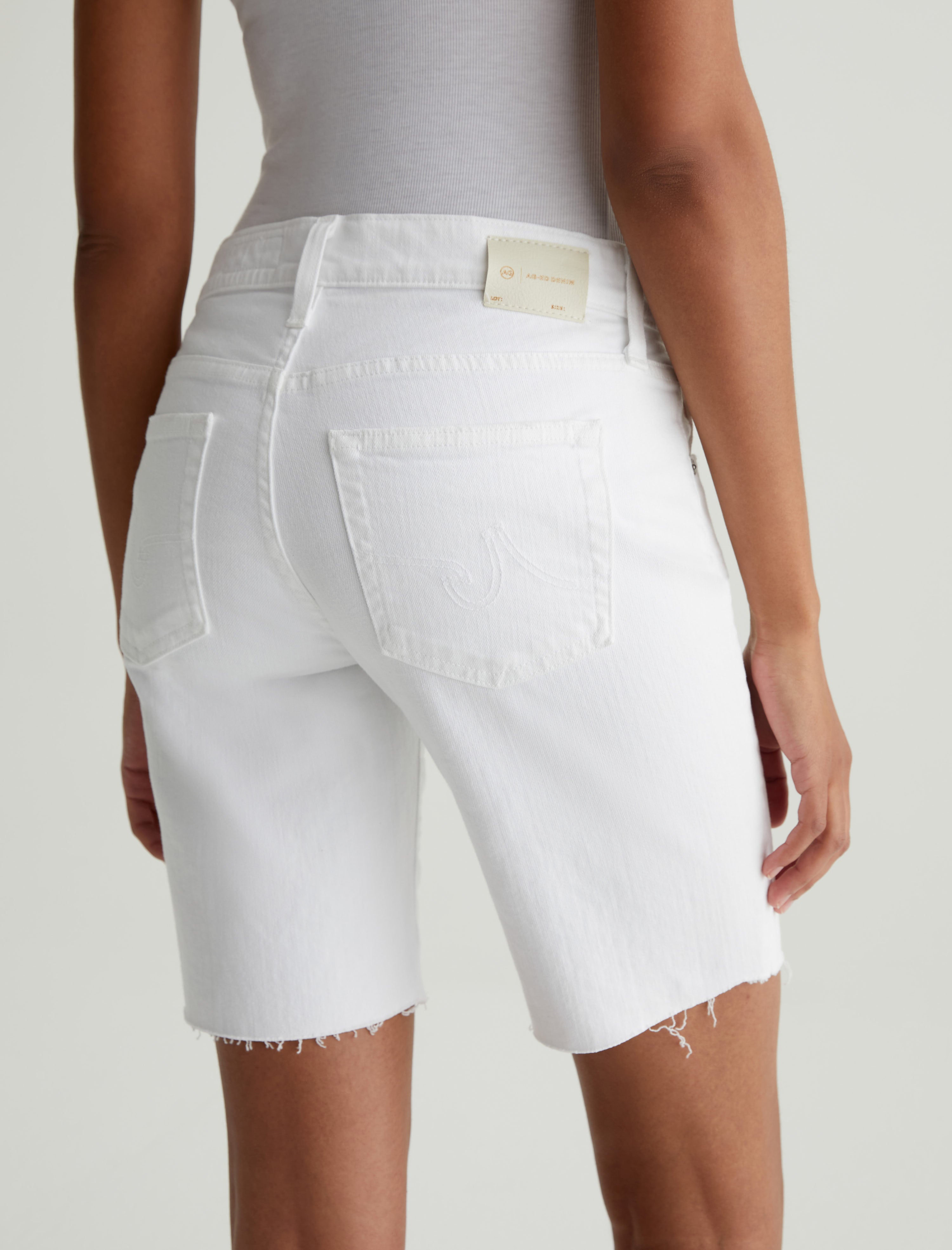 Nikki Short 1 Year Classic White AG-ed Relaxed Skinny Denim Short Women Bottom Photo 6