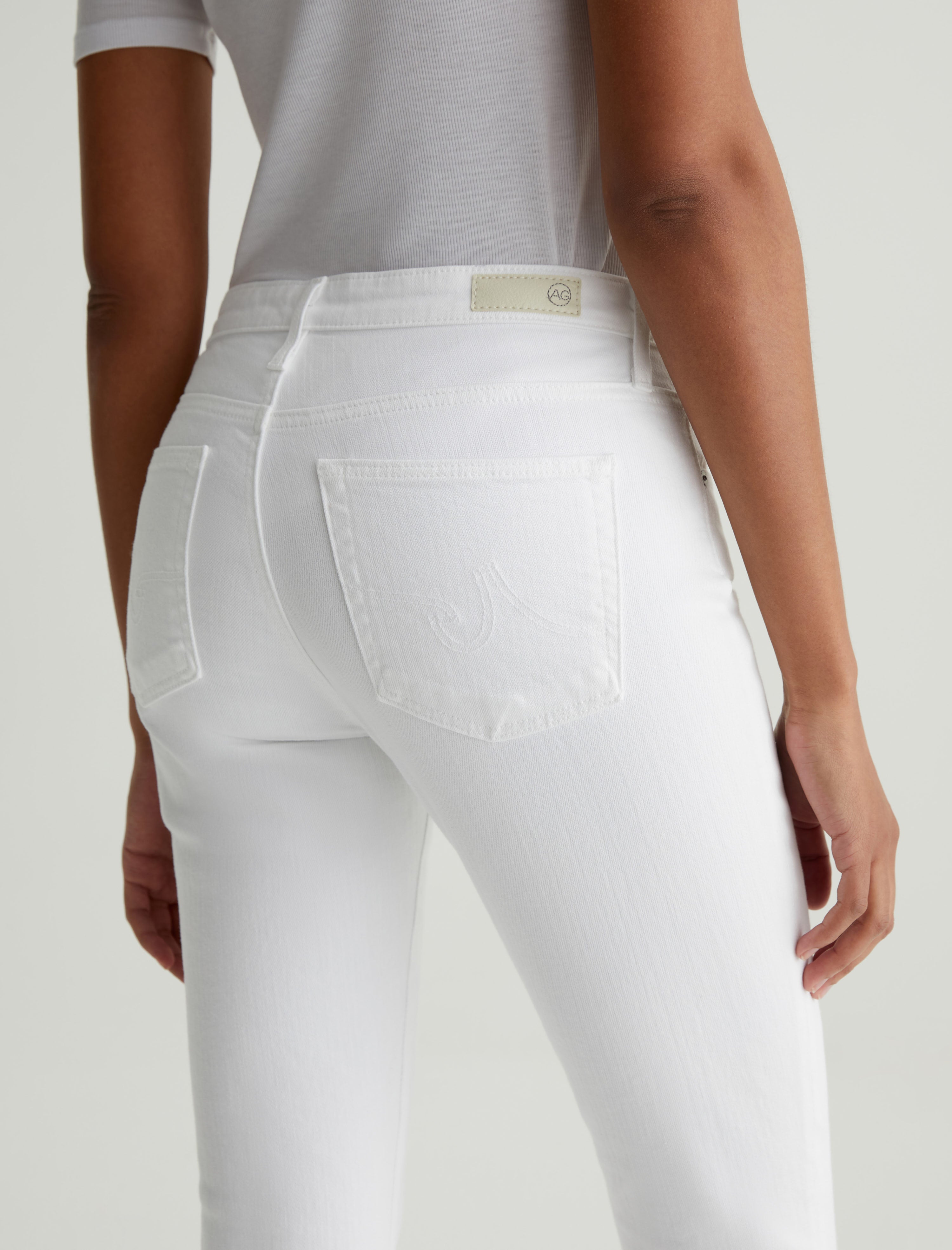 White ankle length jeans sale