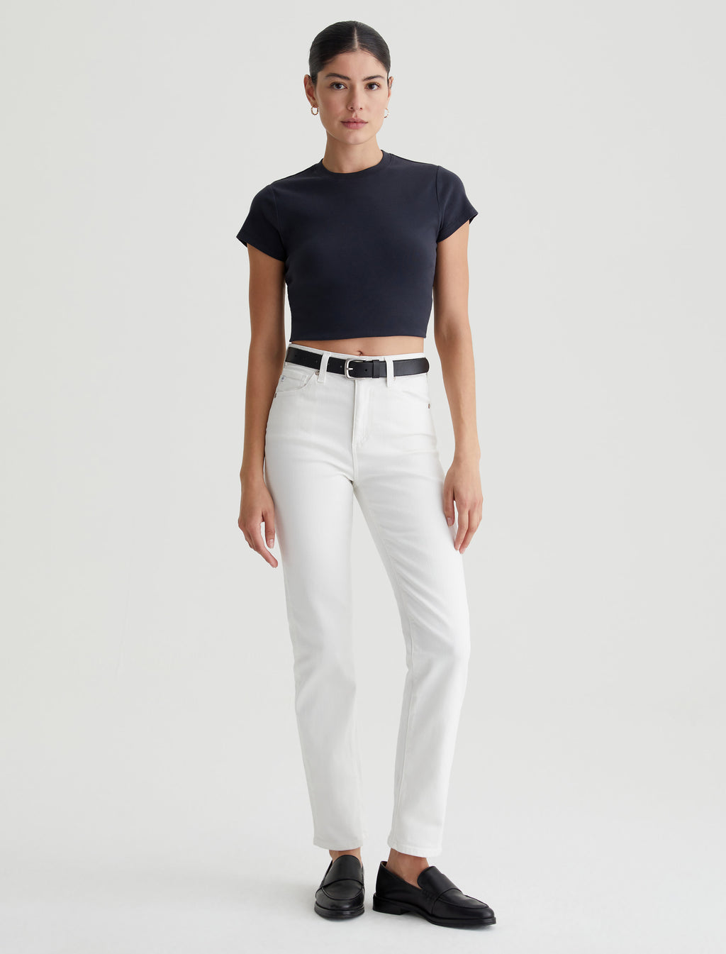 AG Saige High-Rise Crop Wide-Leg Jeans