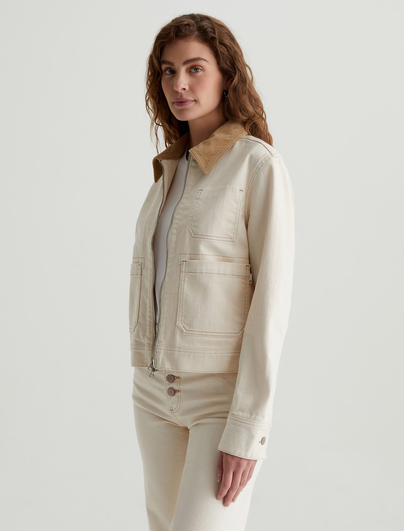 Jo Jacket White Oat/Sandstone Mist Utility Jacket Women Top Photo 6