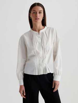 Adalyn Powder Pintuck Blouse Women Top Photo 1