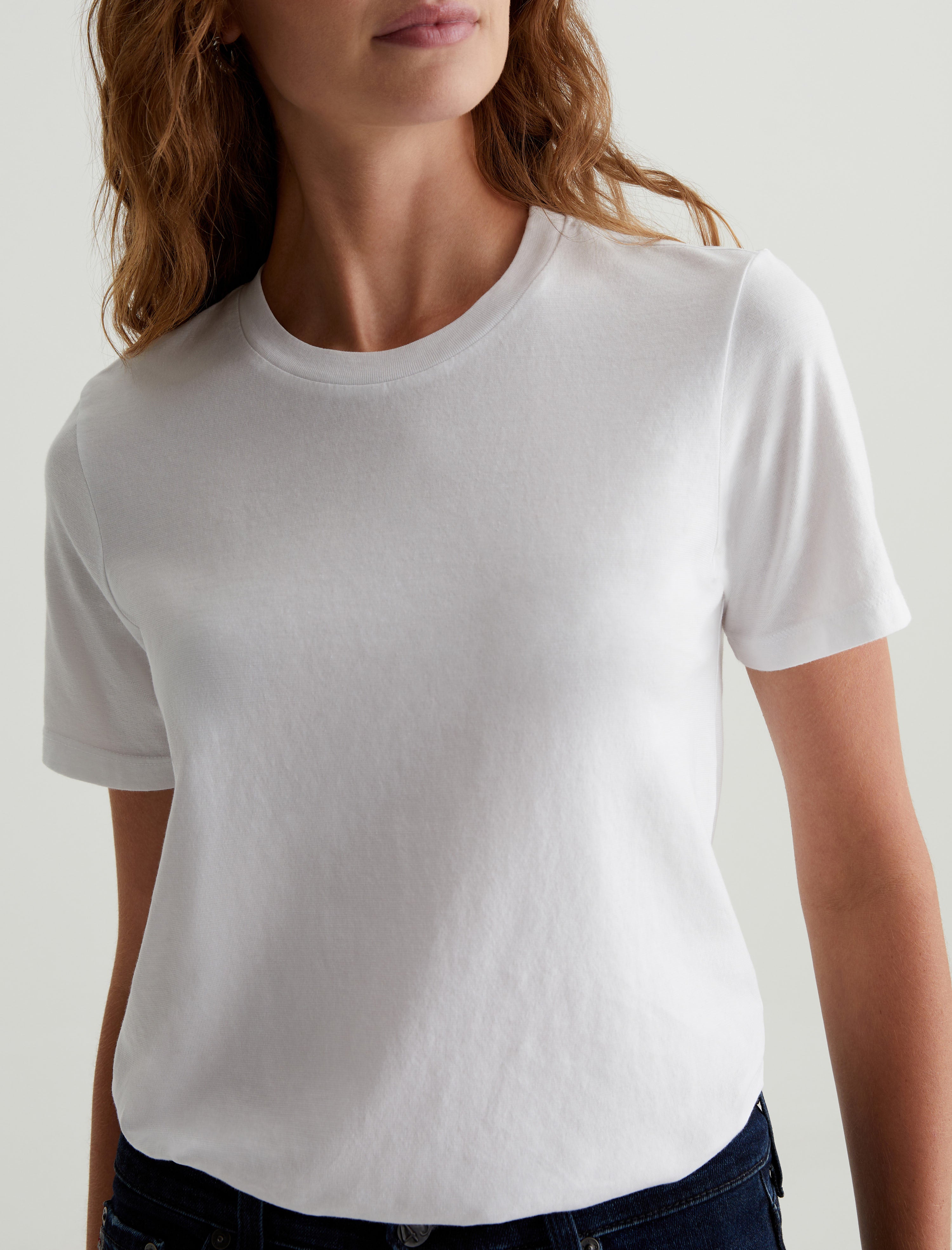 Jagger Crew True White Classic Crew Neck T-Shirt Women Top Photo 2