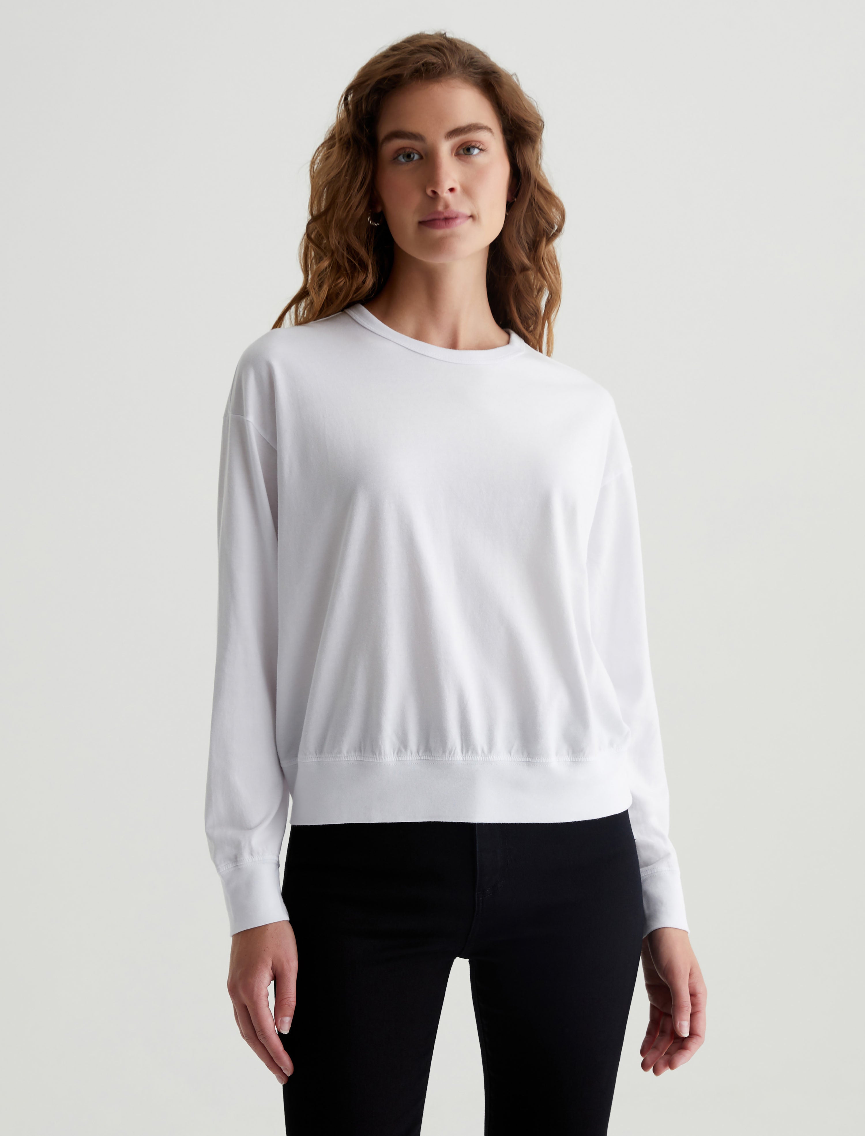 Ladies white crew neck sales jumper