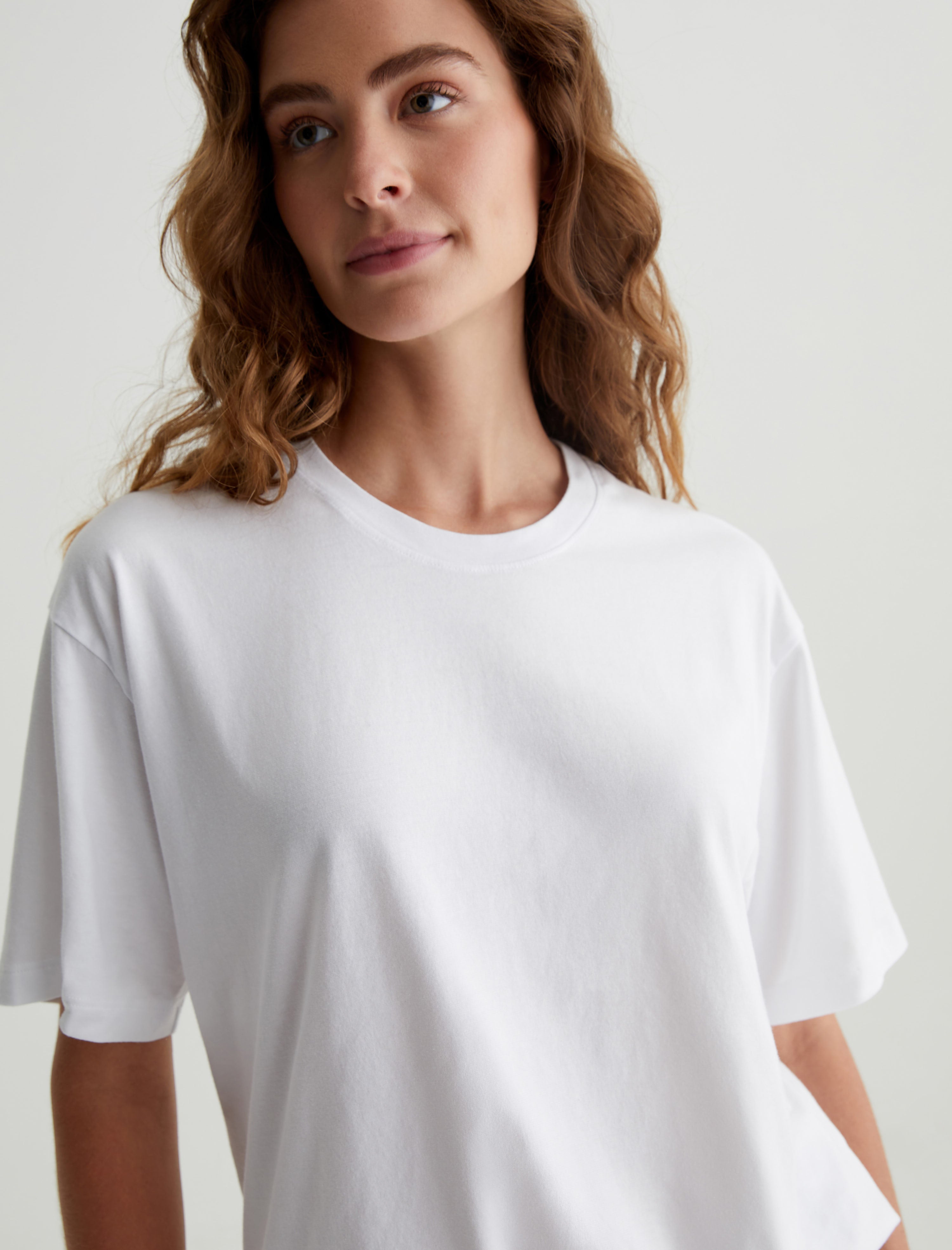 Karter Ex-Boyfriend True White Oversized Crew Neck T-Shirt Women Top Photo 2