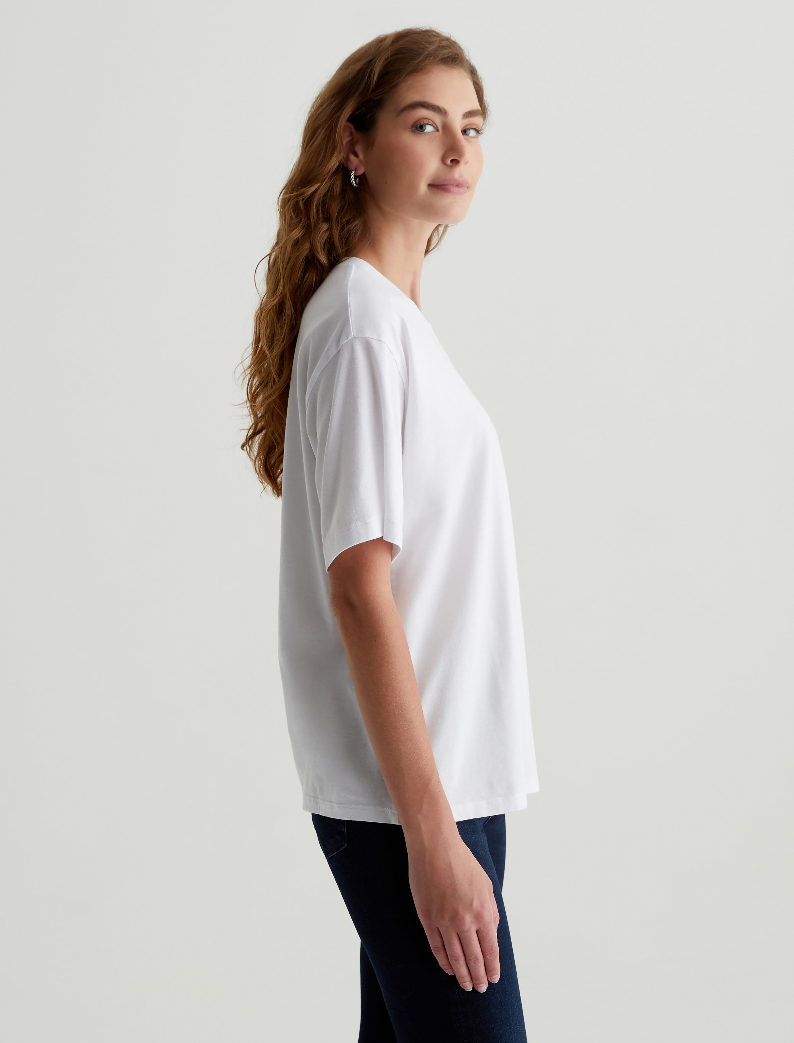 Karter Ex-Boyfriend True White Oversized Crew Neck T-Shirt Women Top Photo 6