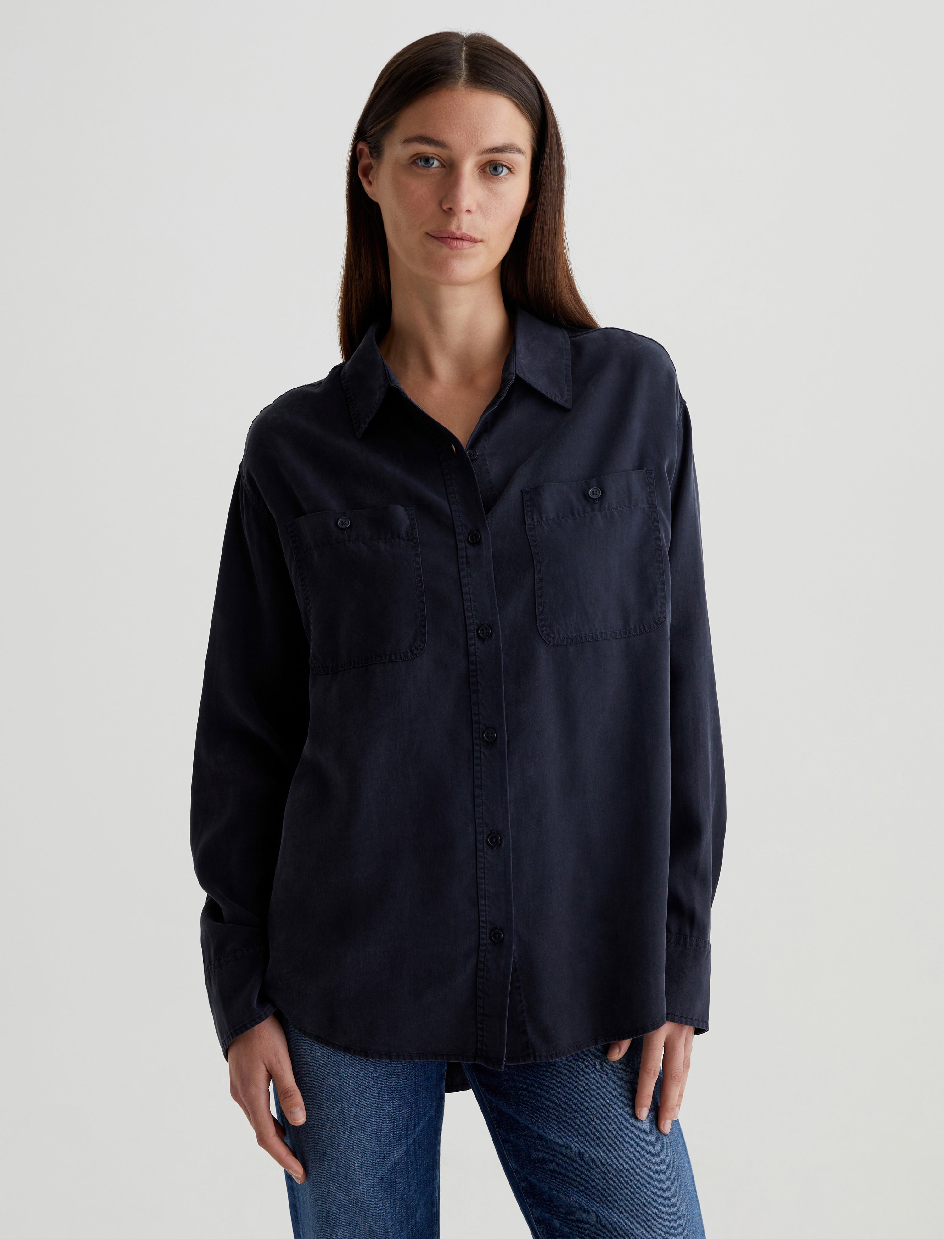 Leny Sulfur Black Relaxed Shirt Women Top Photo 1