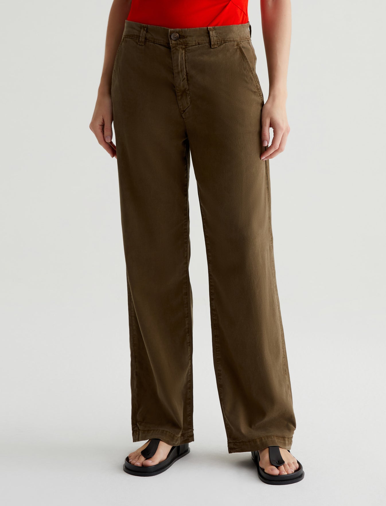 Caden Straight Sulfur Shady Moss Tailored Trouser Women Bottom Photo 2