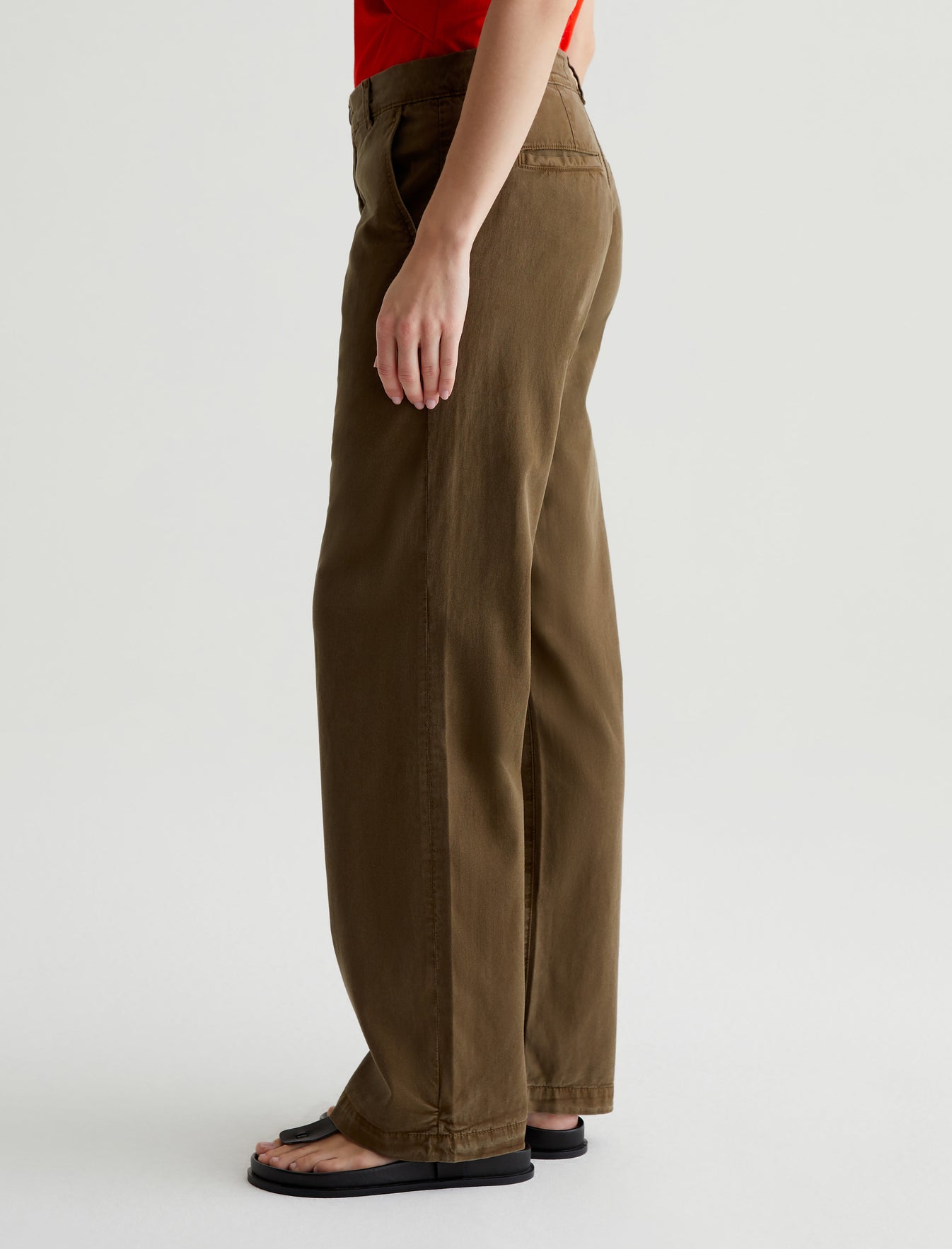 Caden Straight Sulfur Shady Moss Tailored Trouser Women Bottom Photo 4